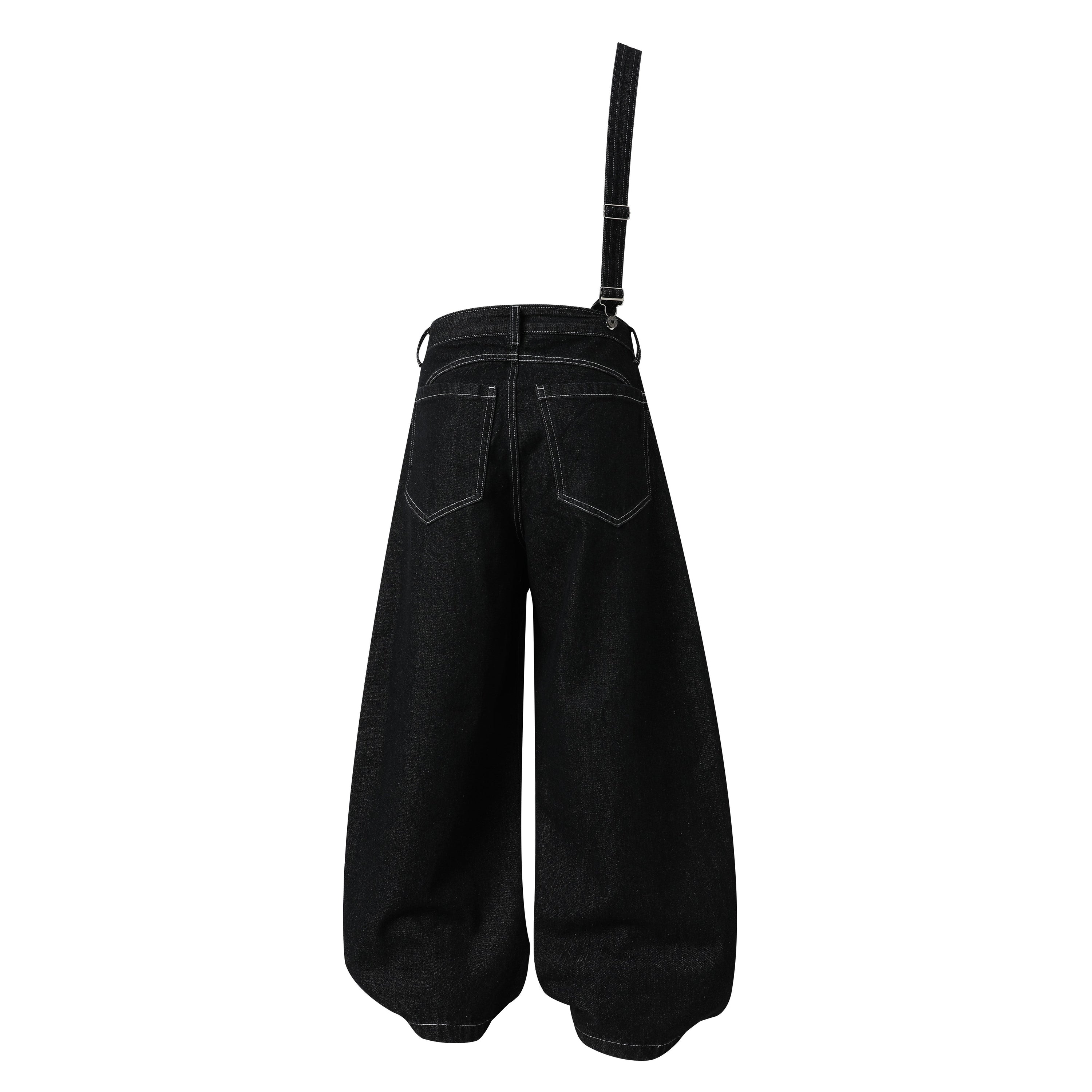 Omirad Hardware Strap Wide-Leg Jeans | Streetwear Denim