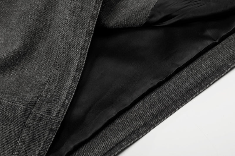 Omirad Vintage Cross Patch Denim Jacket | Washed Cotton