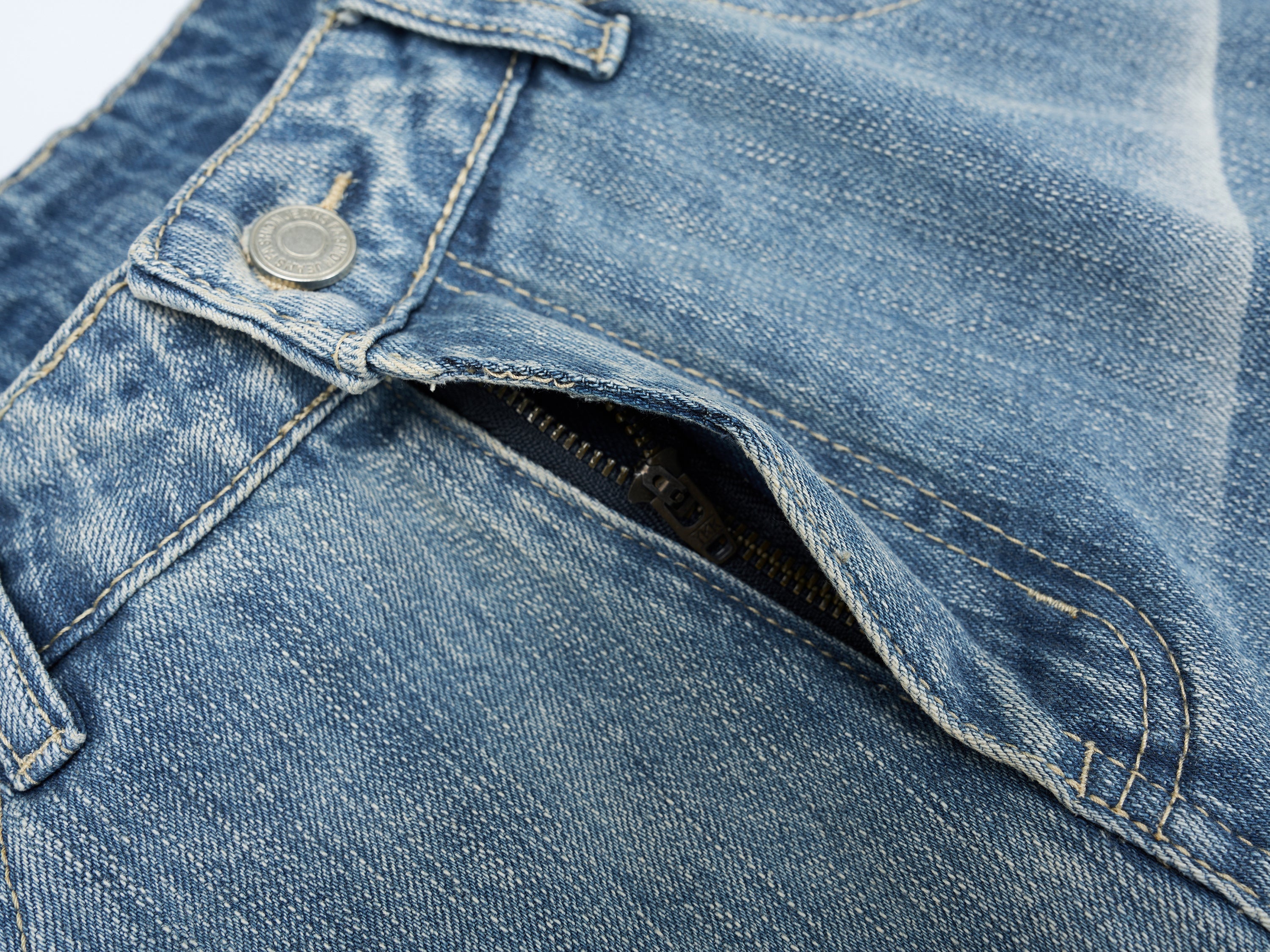 Heavy Washed Wide-Leg Denim Jeans | Vintage Streetwear
