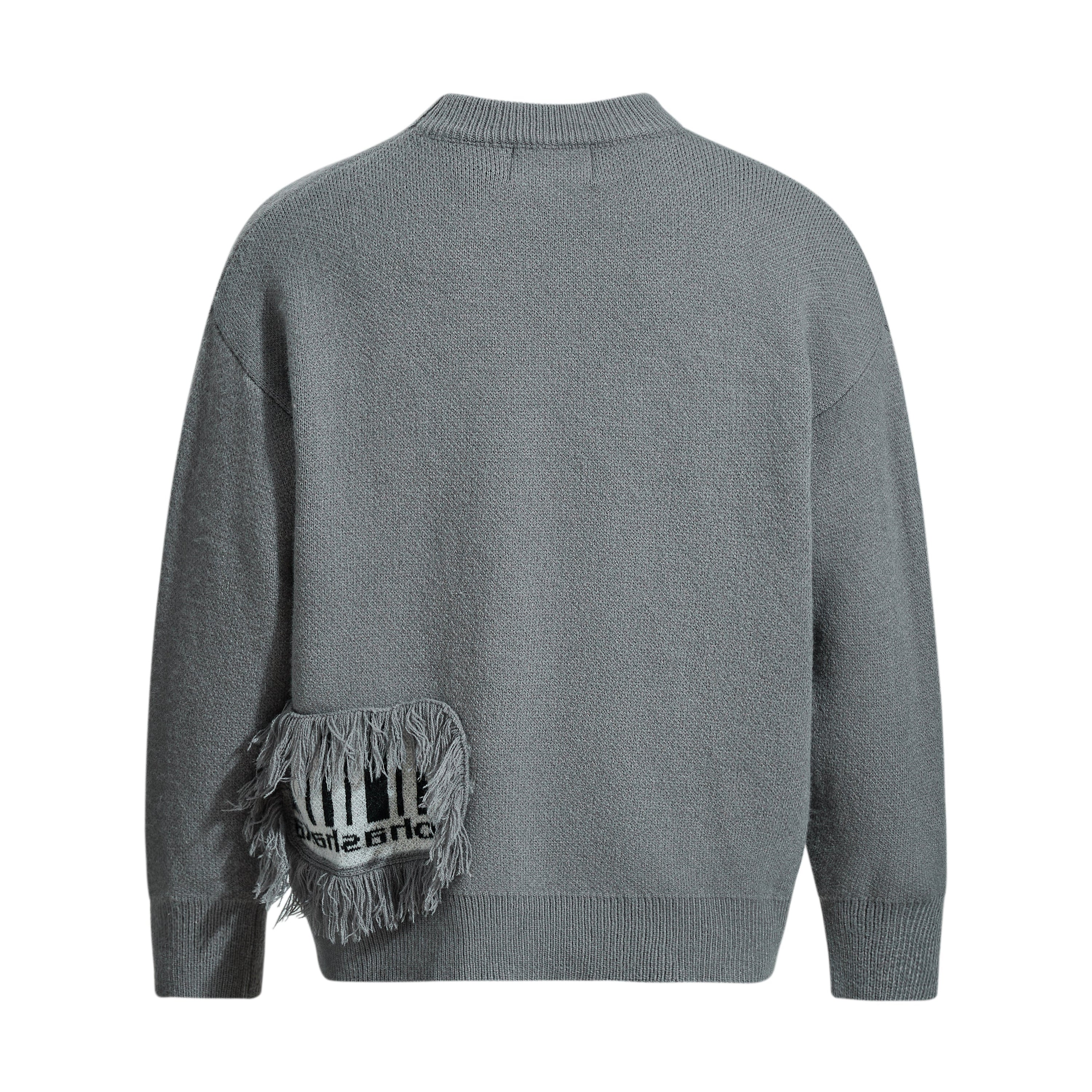 Omirad Fringe Patch Knit Sweater | Deconstructed Streetwear