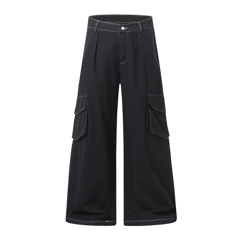 Omirad Wide-Leg Cargo Utility Pants | 100% Cotton Streetwear