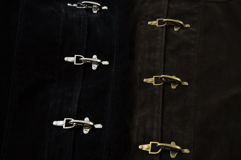 Suede-Texture Metal Clasp Jacket | Vintage Street Style