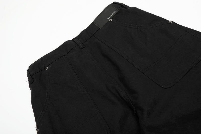 Sculpted Wide-Leg Pants | Curved Panel Cotton Trousers