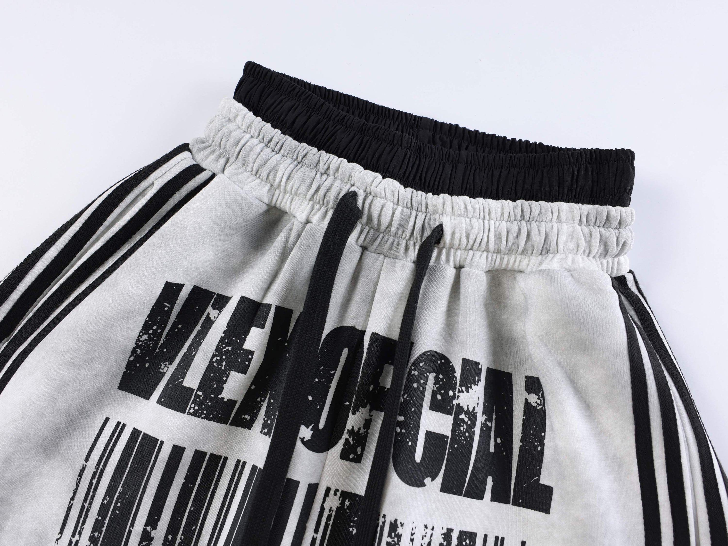Barcode Graphic Wide-Leg Sweatpants | Streetwear Joggers