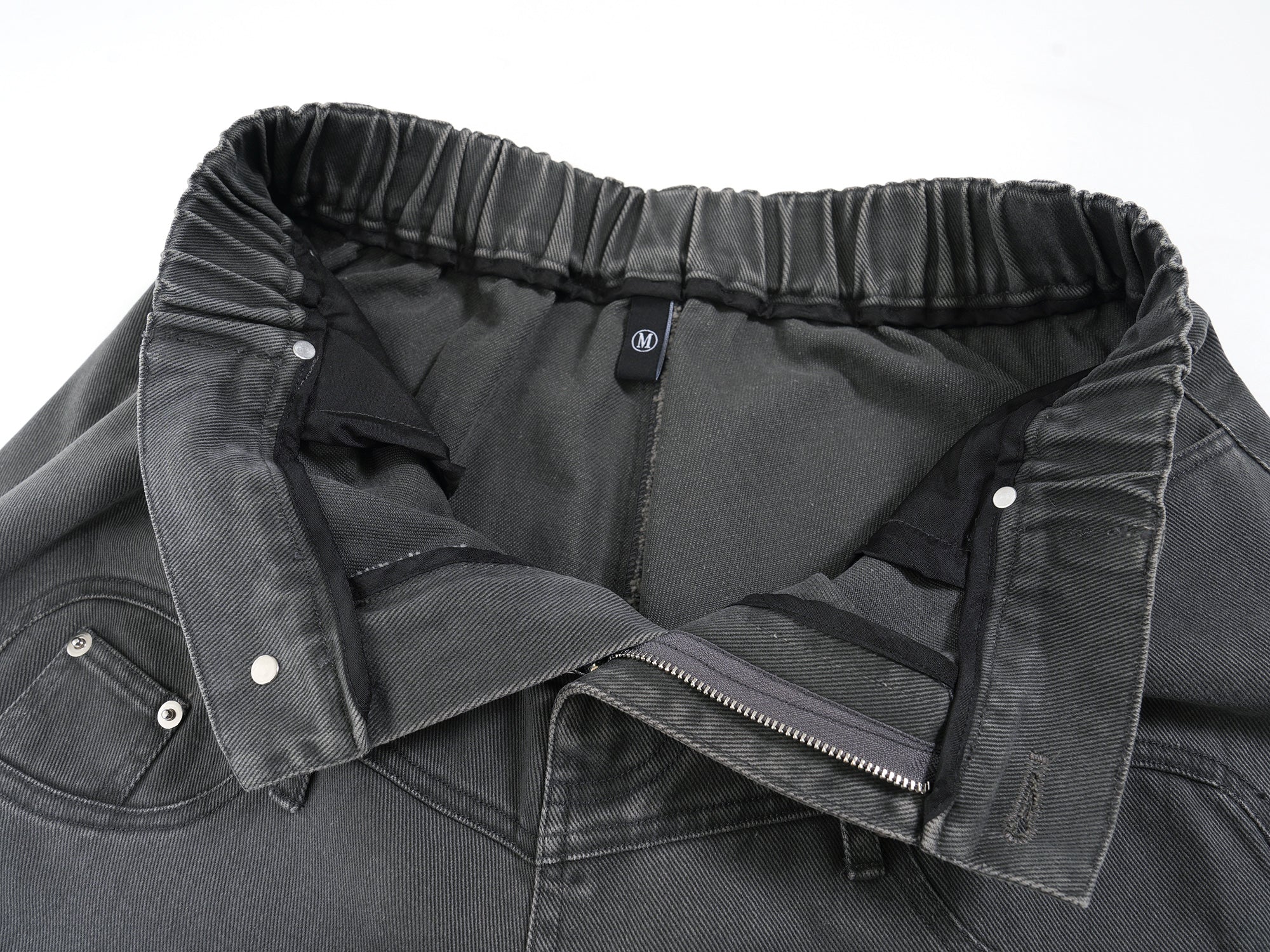 High-Waist Wide-Leg Denim Pants | Vintage Wash Cotton