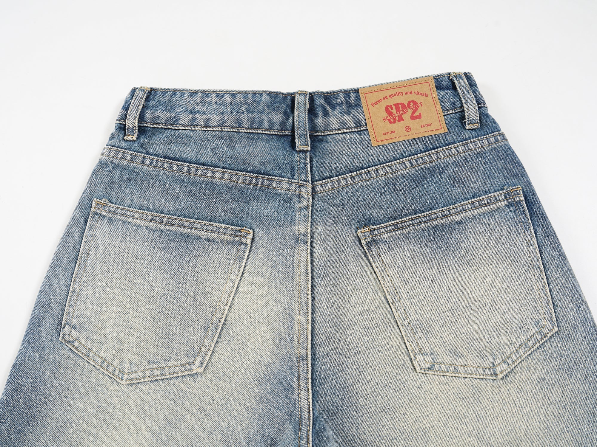 Omirad Faded Wide-Leg Denim Shorts | Vintage Wash Streetwear