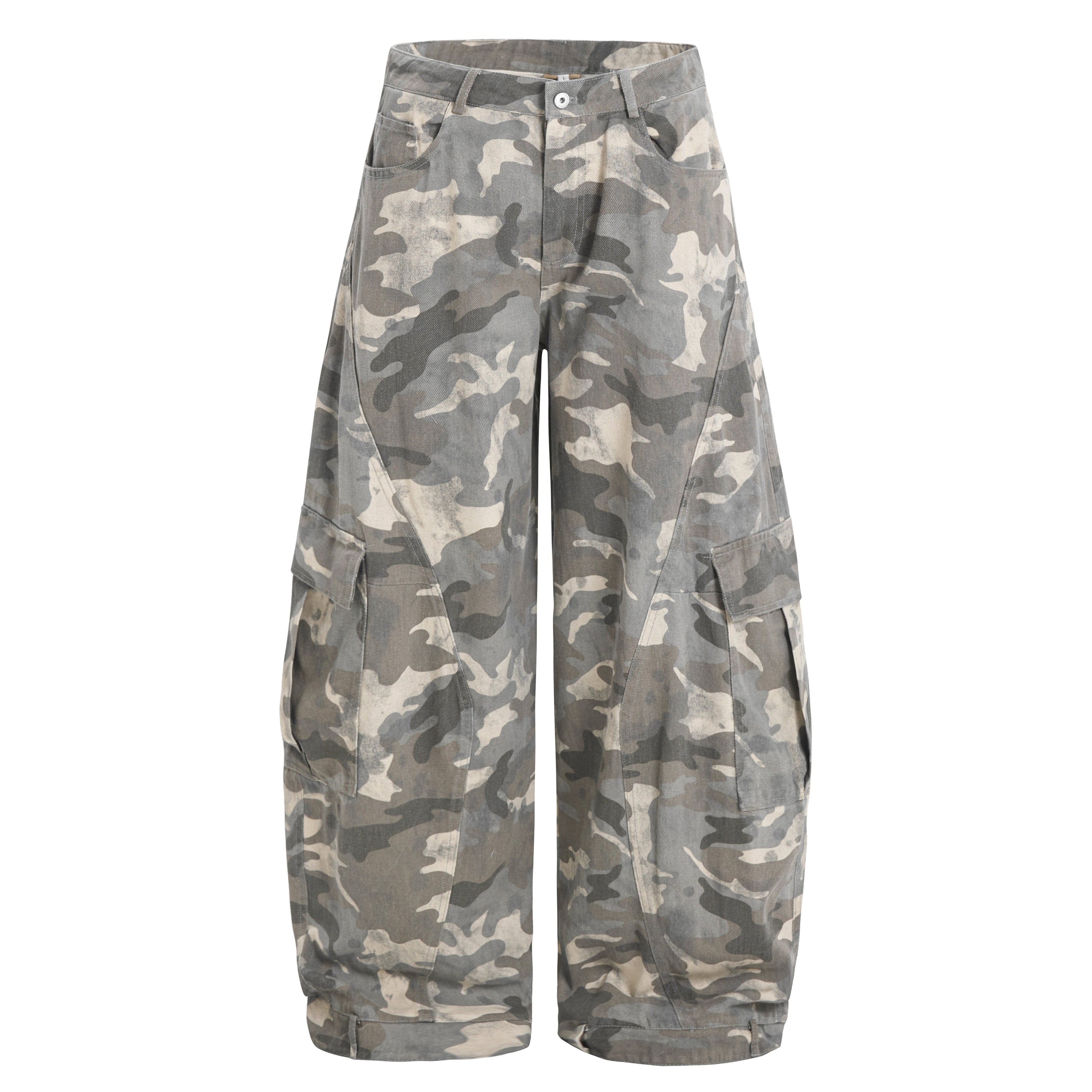 Camouflage Cargo Barrel Pants | Wide Leg Streetwear