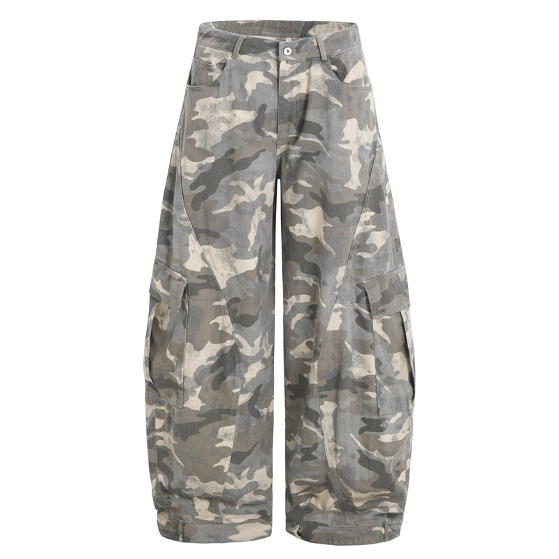 Camouflage Cargo Barrel Pants | Wide Leg Streetwear