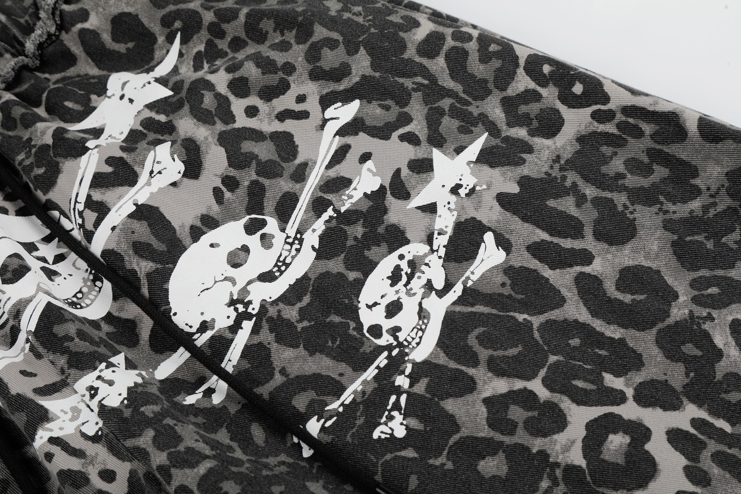 Omirad Leopard Skull Wide-Leg Pants | Y2K Streetwear