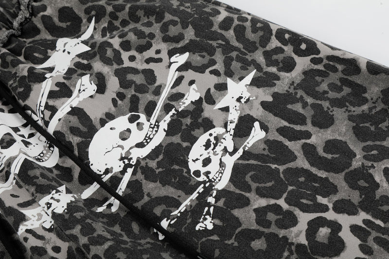 Omirad Leopard Skull Wide-Leg Pants | Y2K Streetwear