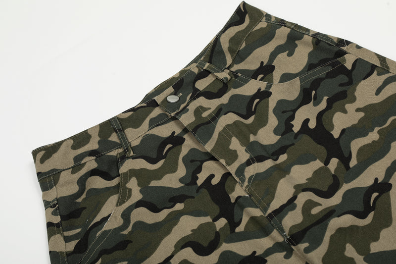 Omirad Camo Wide-Leg Cargo Pants | Y2K Streetwear Baggy Fit