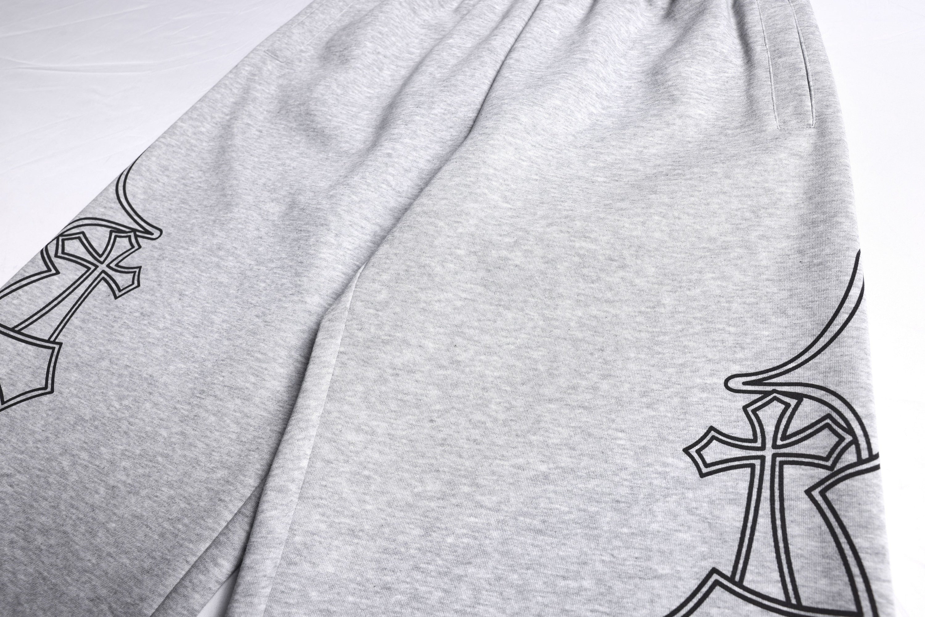 Gothic Outline Wide-Leg Sweatpants | Streetwear Joggers