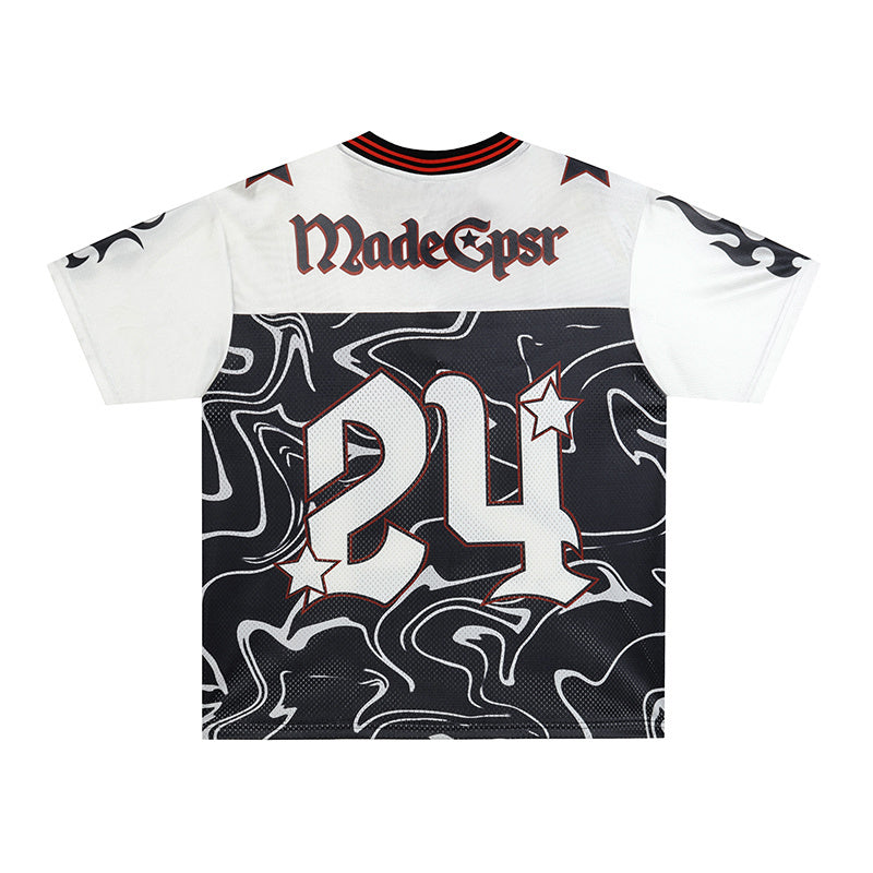 Swirl Camo Streetwear Football Jersey | Number 24 Graphic