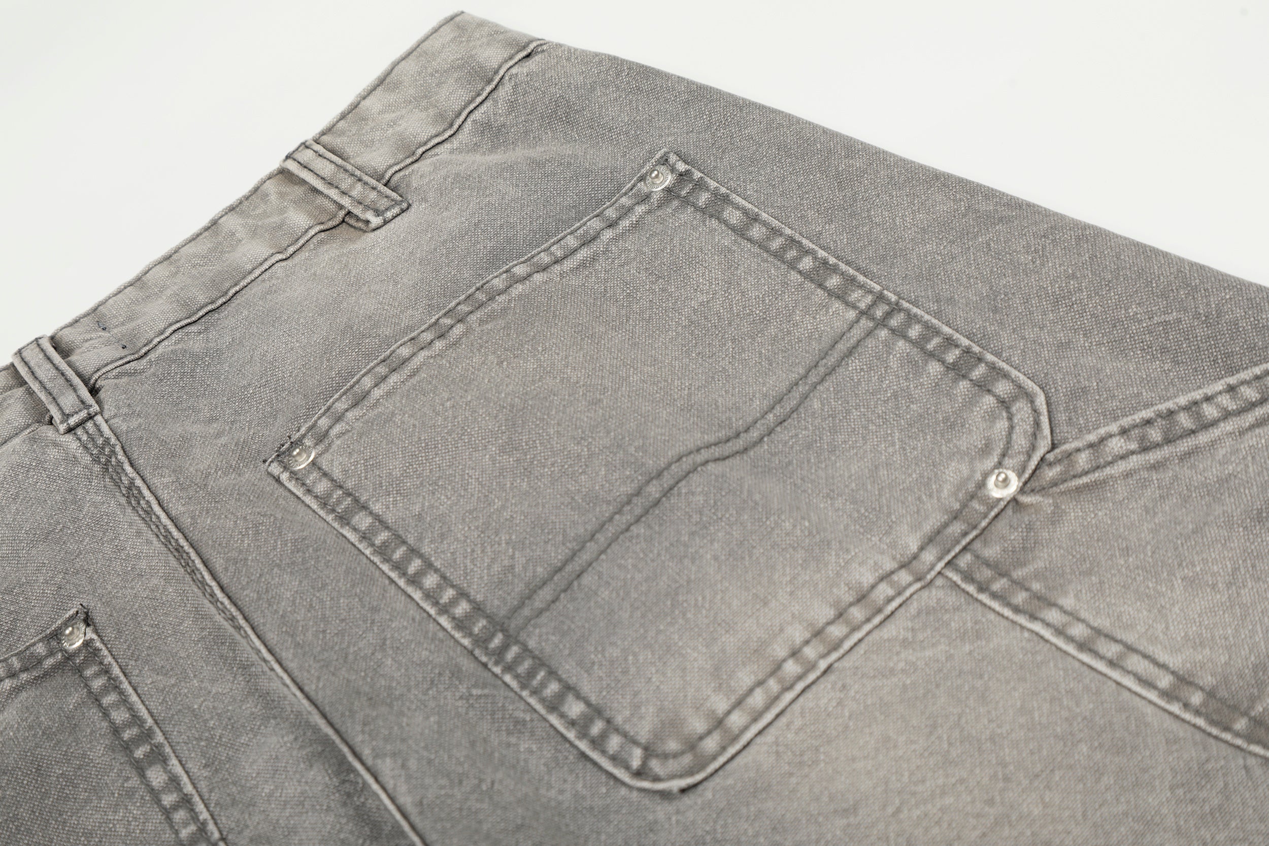 Washed Distressed Utility Carpenter Jeans | Wide Leg