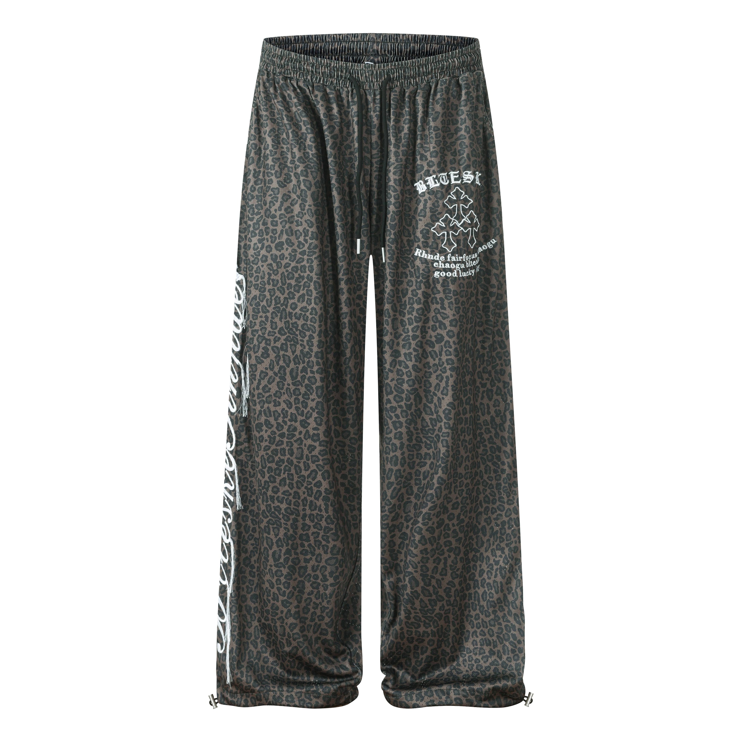 Omirad Leopard Wash Wide-Leg Sweatpants | Y2K Streetwear