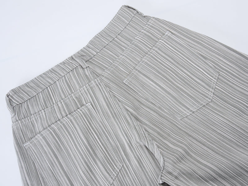 Omirad Striped Relaxed Wide-Leg Pants | Soft Drape Fit