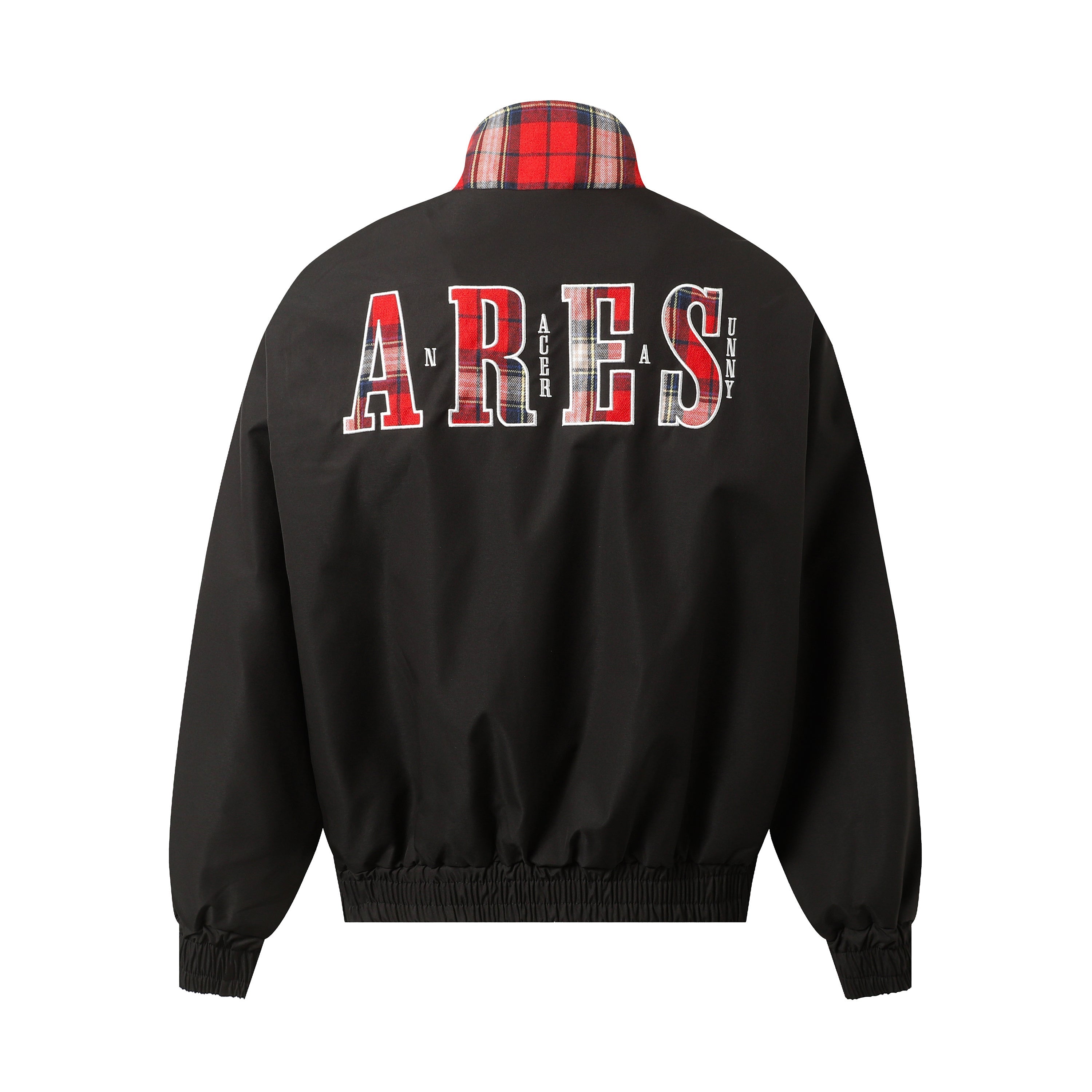Ares Plaid Panel Bomber Jacket | Streetwear Contrast Design
