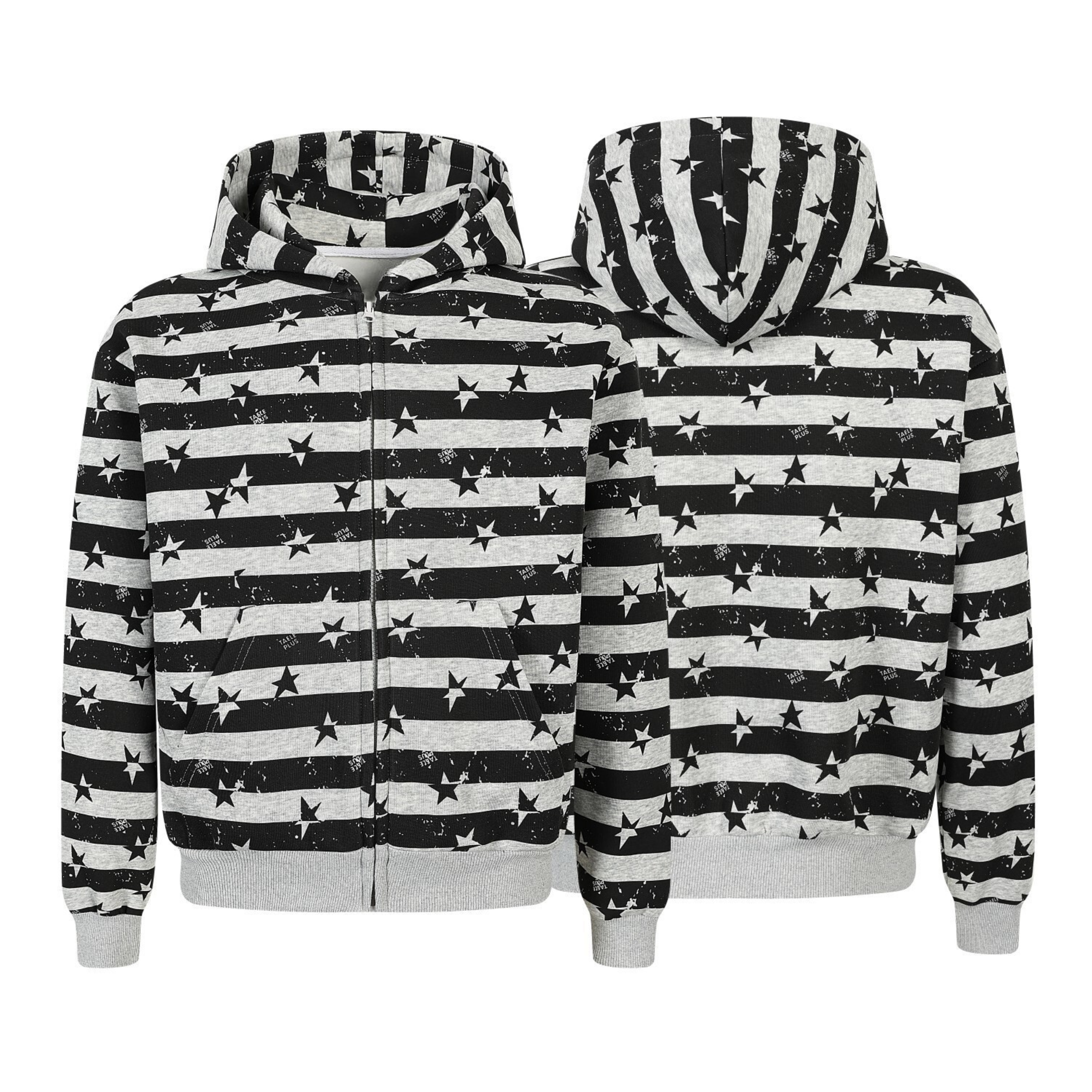 Stars & Stripes Zip-Up Graphic Hoodie | Vintage Streetwear
