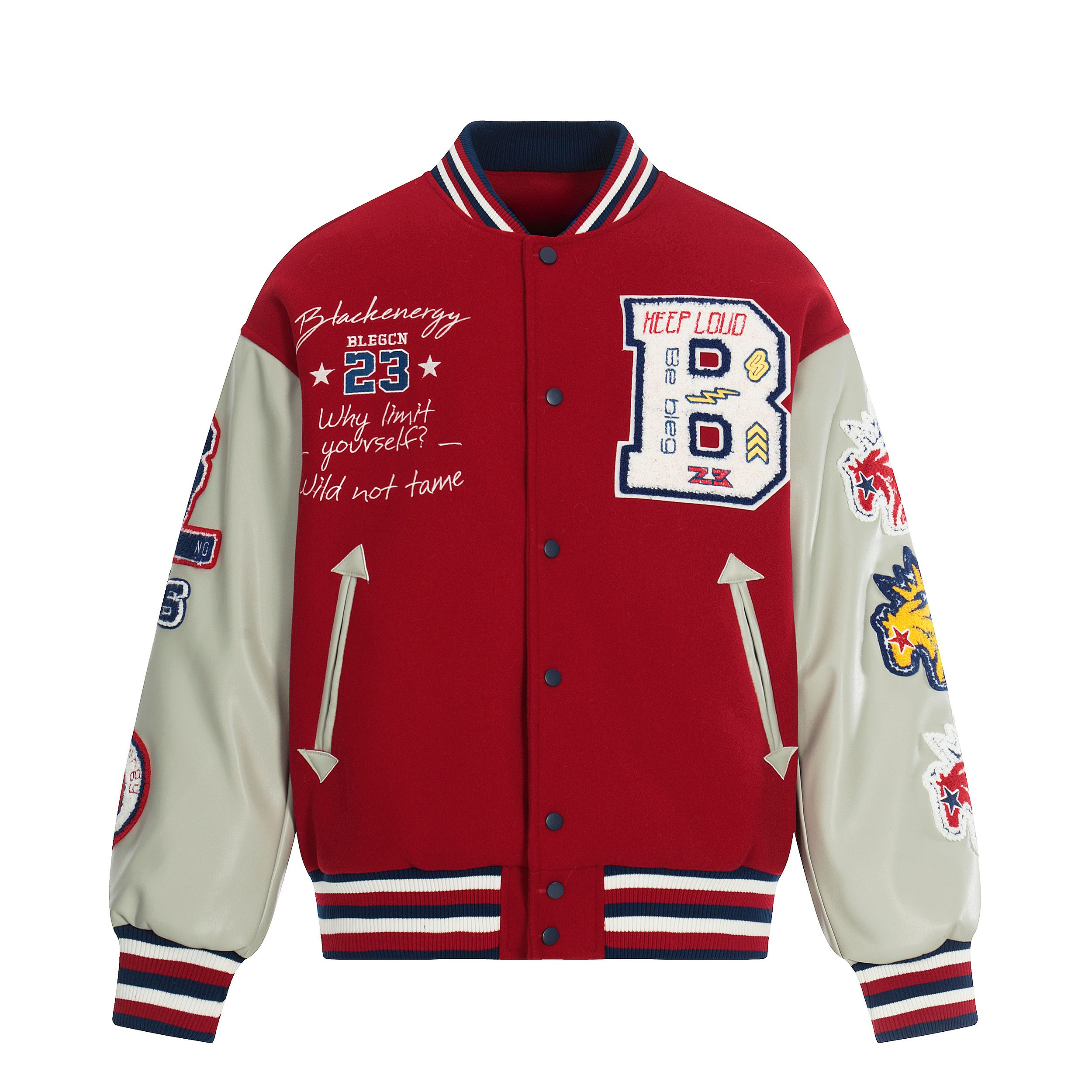 Wild at Heart Embroidered Varsity Jacket | Streetwear Bomber