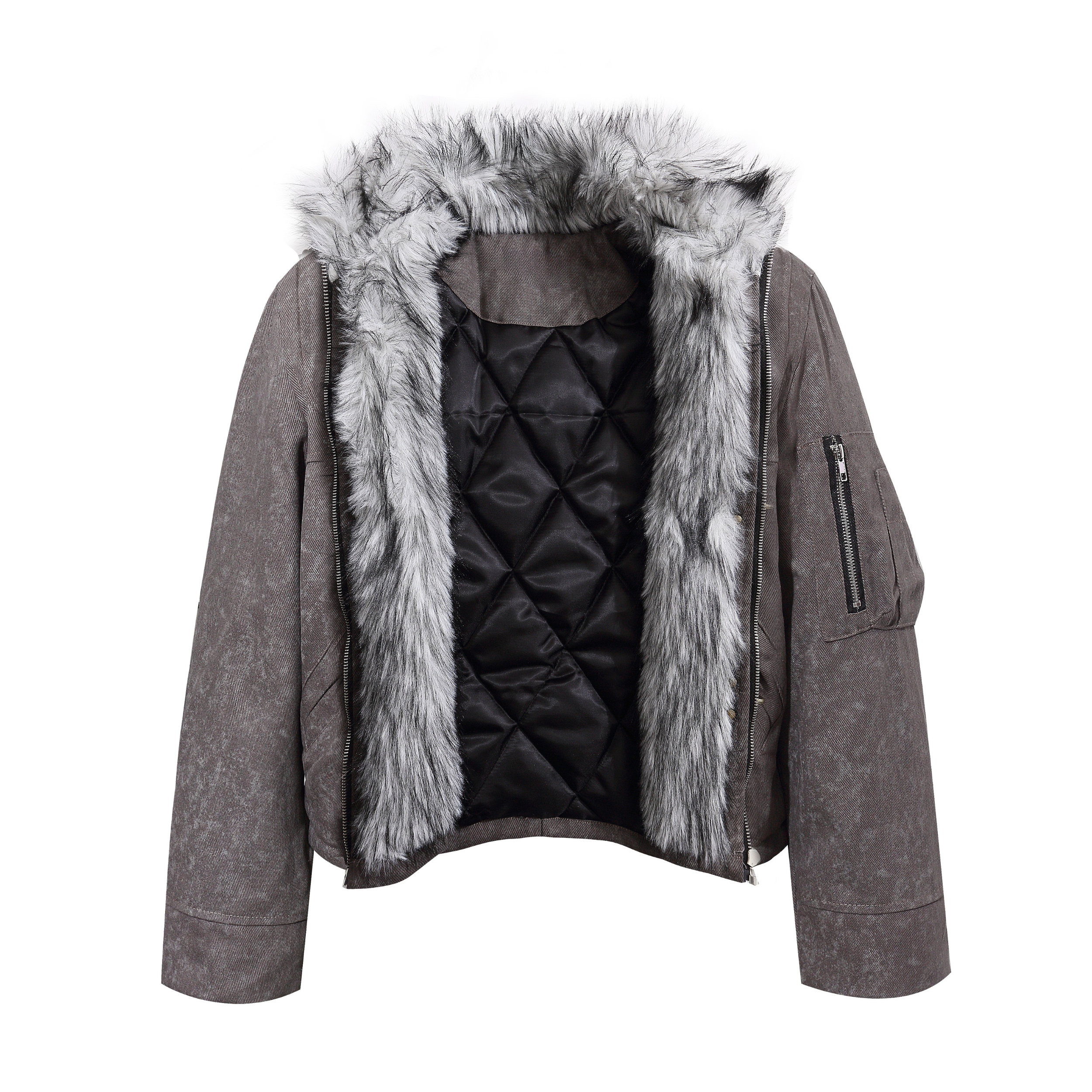 Omirad Vintage Toggle Cotton Jacket | Faux Fur Collar