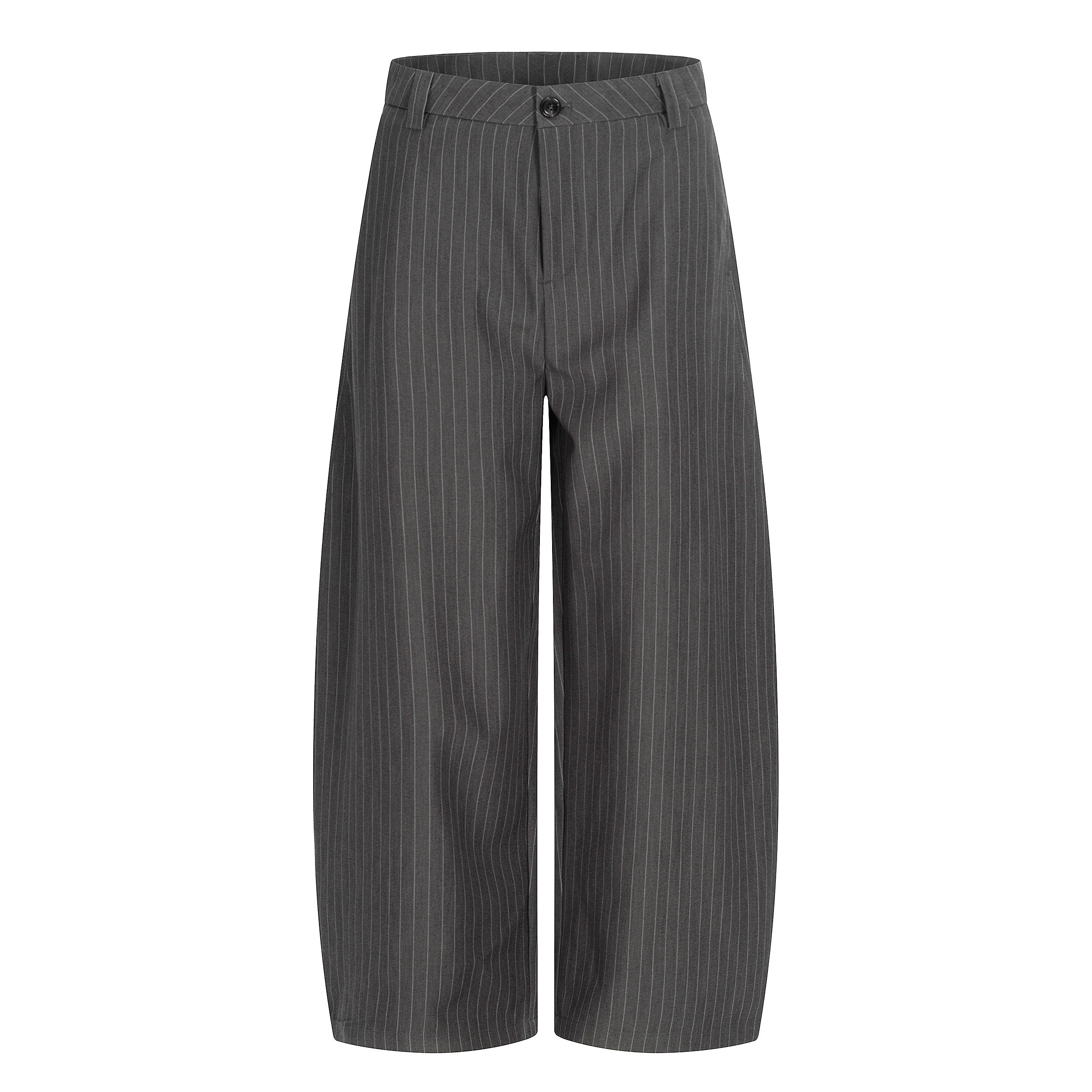 Omirad Pinstripe Wide-Leg Trousers | Grey Tailored Pants
