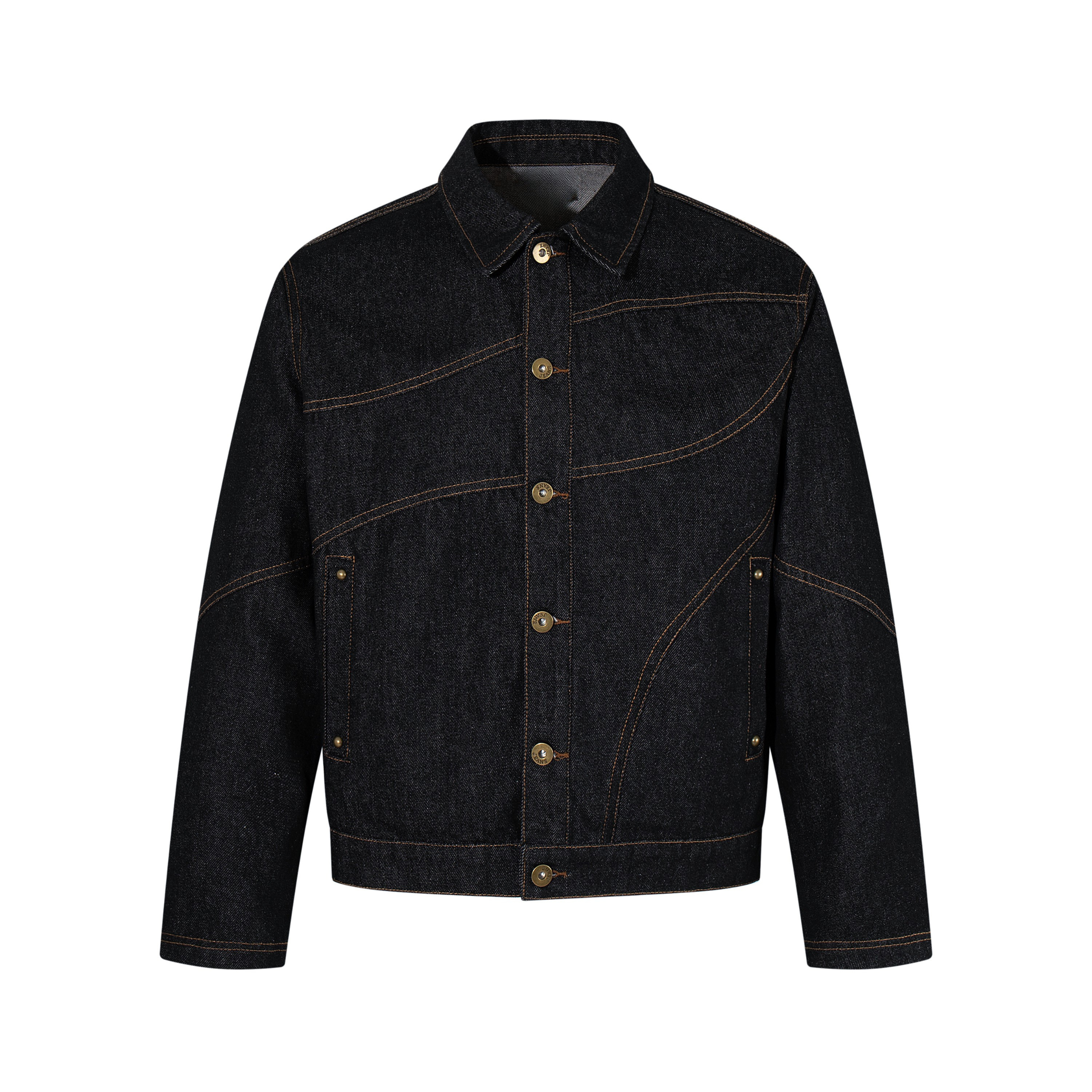 Omirad Curved Seam Denim Jacket | Dark Indigo Cotton