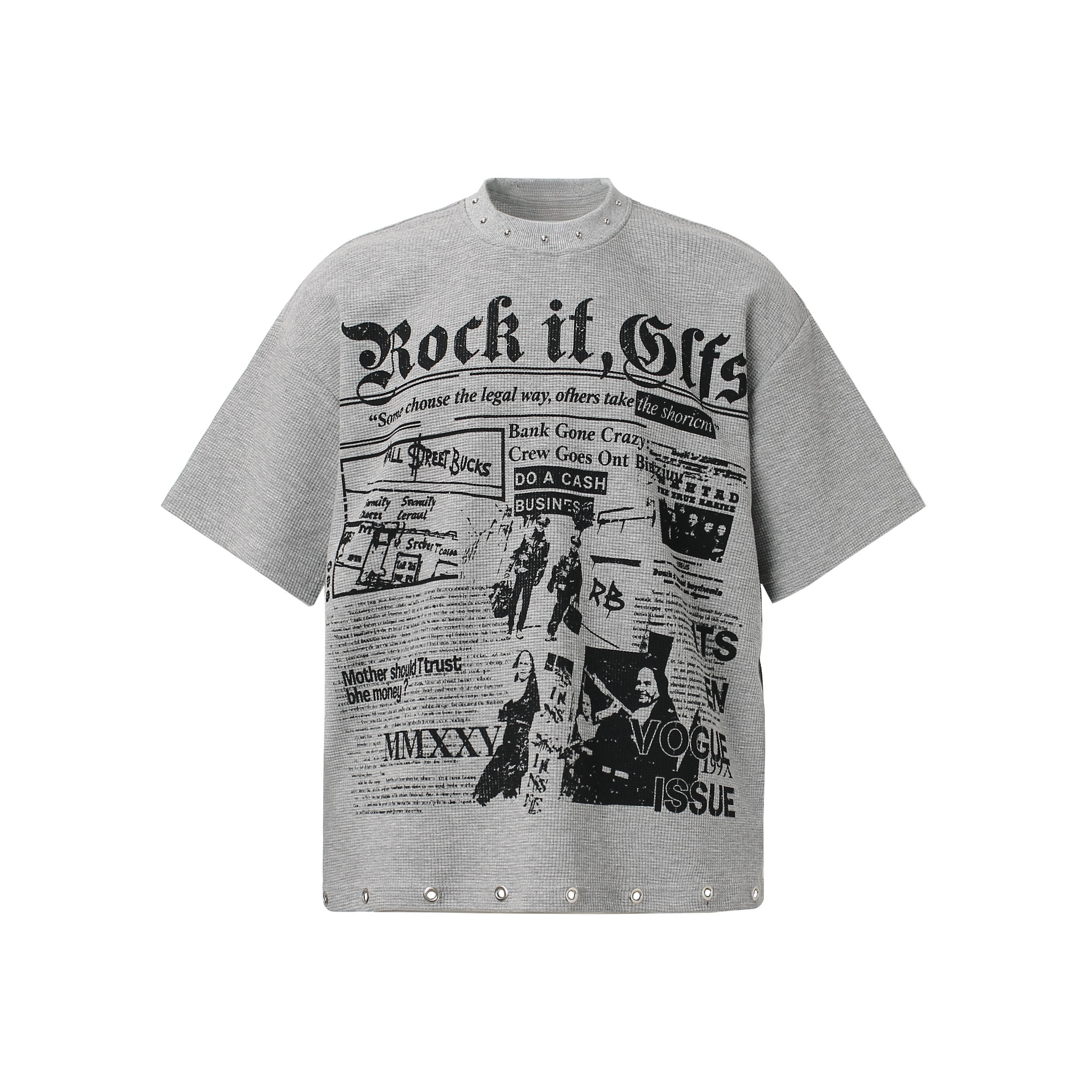 Omirad Rock It Collage Graphic Tee | Gothic Print Streetwear