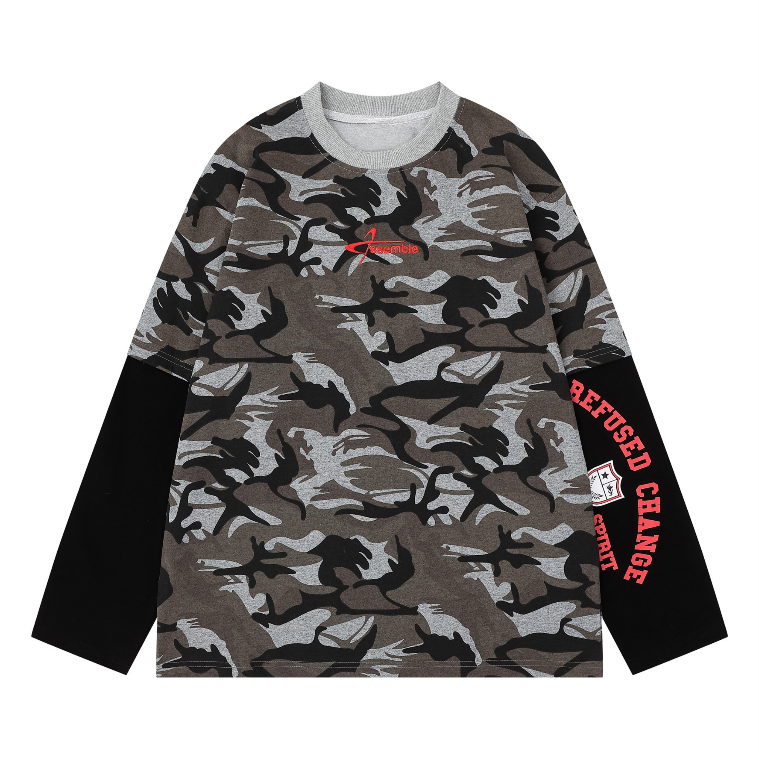 Assemble Layered Camo Long Sleeve Tee | Street Style