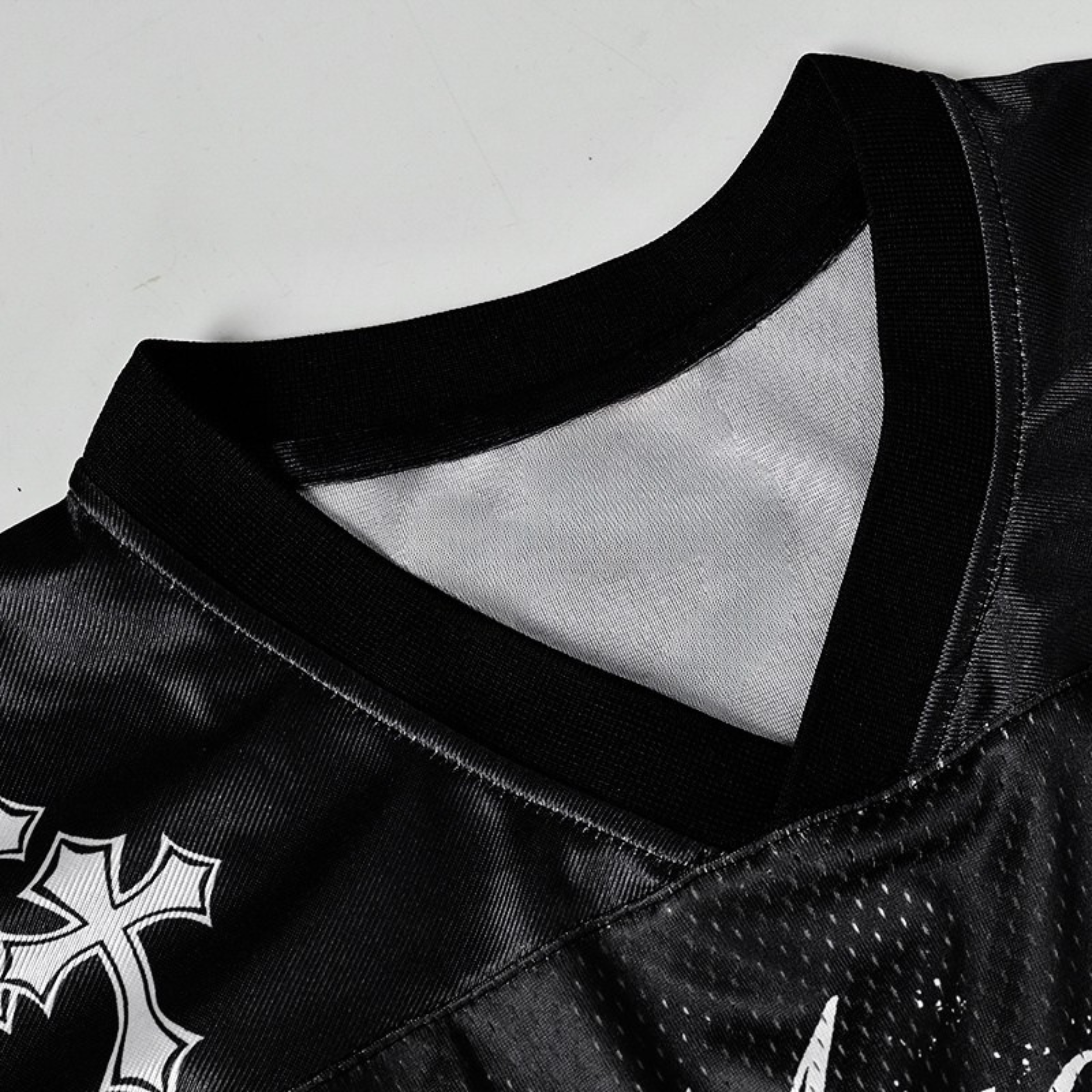 Gothic Angel Football Jersey | Dark Street Style Mesh Top