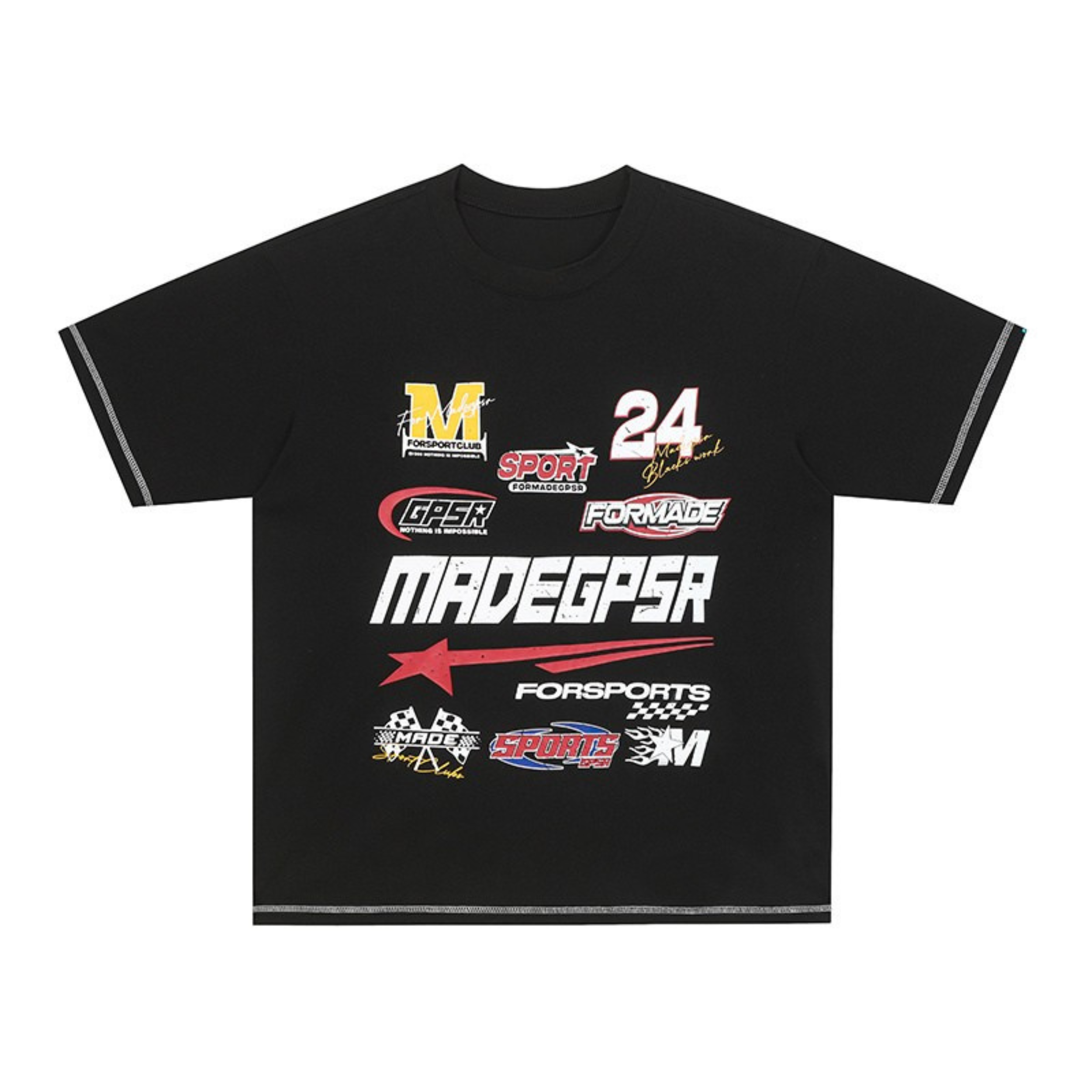 Motorsport Racing Graphic Oversized Cotton T-Shirt