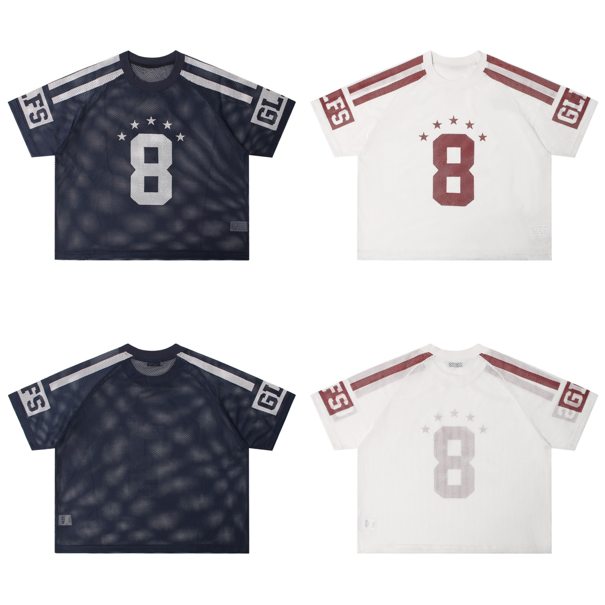 Omirad No.8 Varsity Mesh Jersey | Oversized Streetwear Top