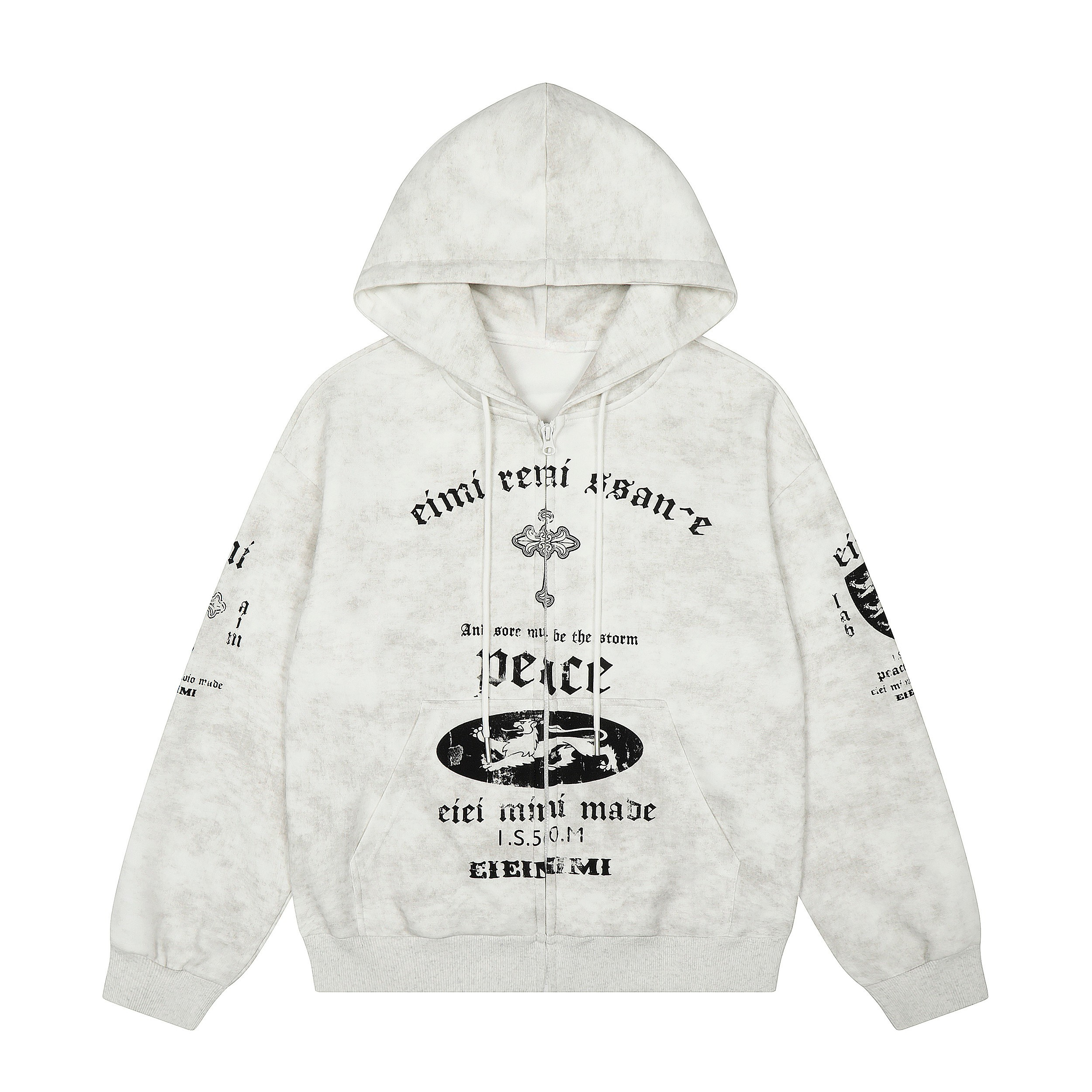 Vintage Gothic Graphic Zip-Up Hoodie | Streetwear Statement
