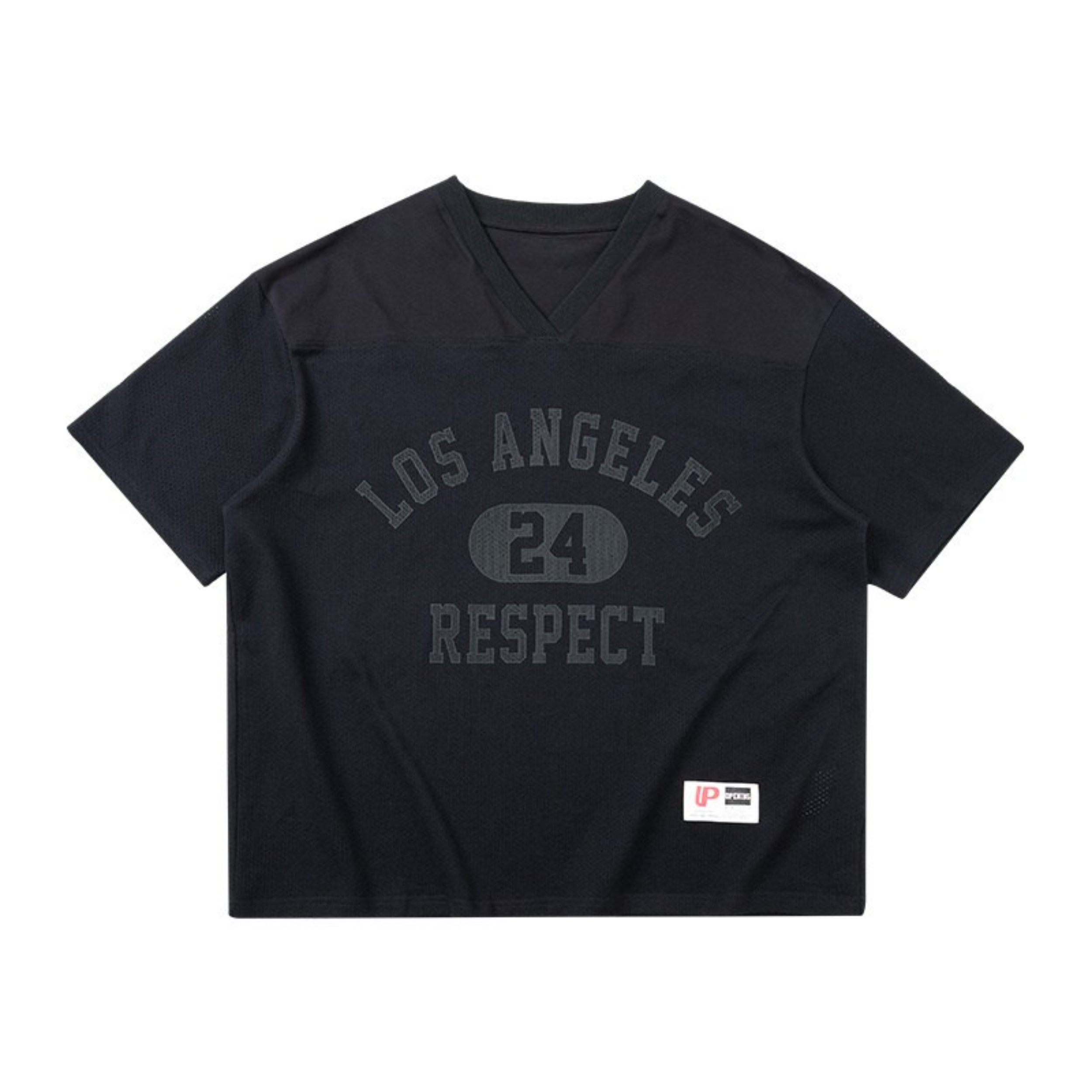 Los Angeles 24 Respect V-Neck Tee | Streetwear Mesh T-Shirt