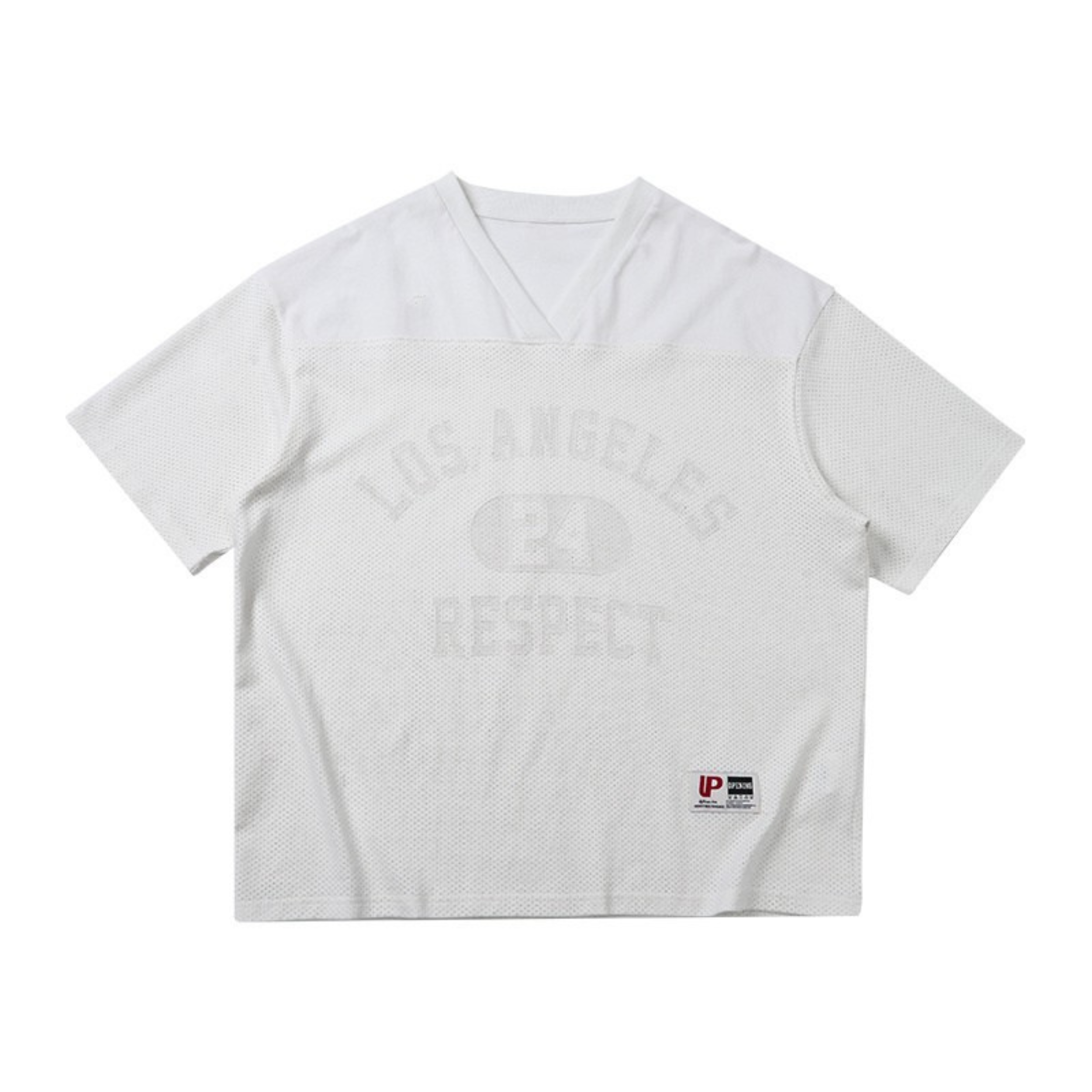 Los Angeles 24 Respect V-Neck Tee | Streetwear Mesh T-Shirt