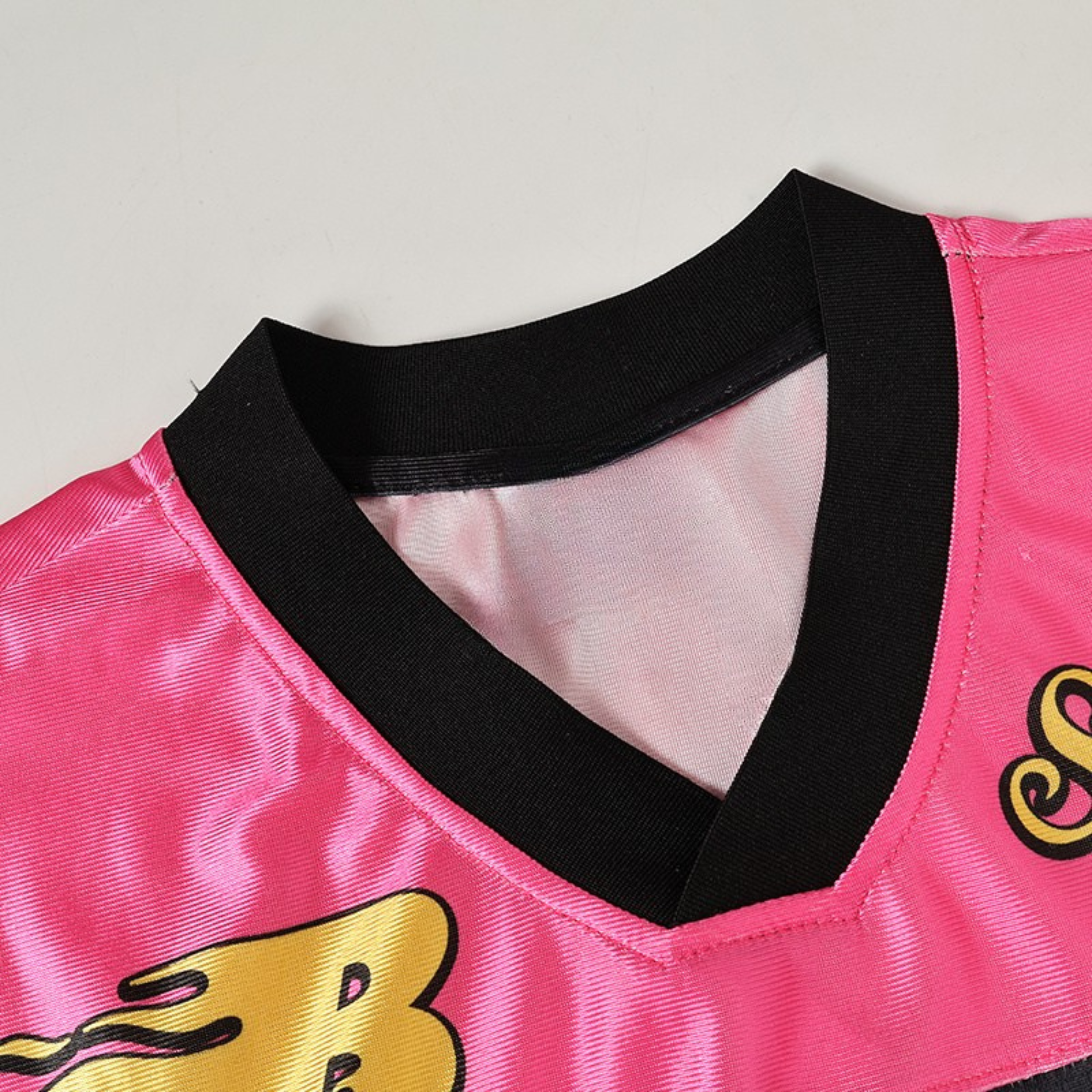 Neon Flame Football Jersey | Pink Black Street Athletic Tee