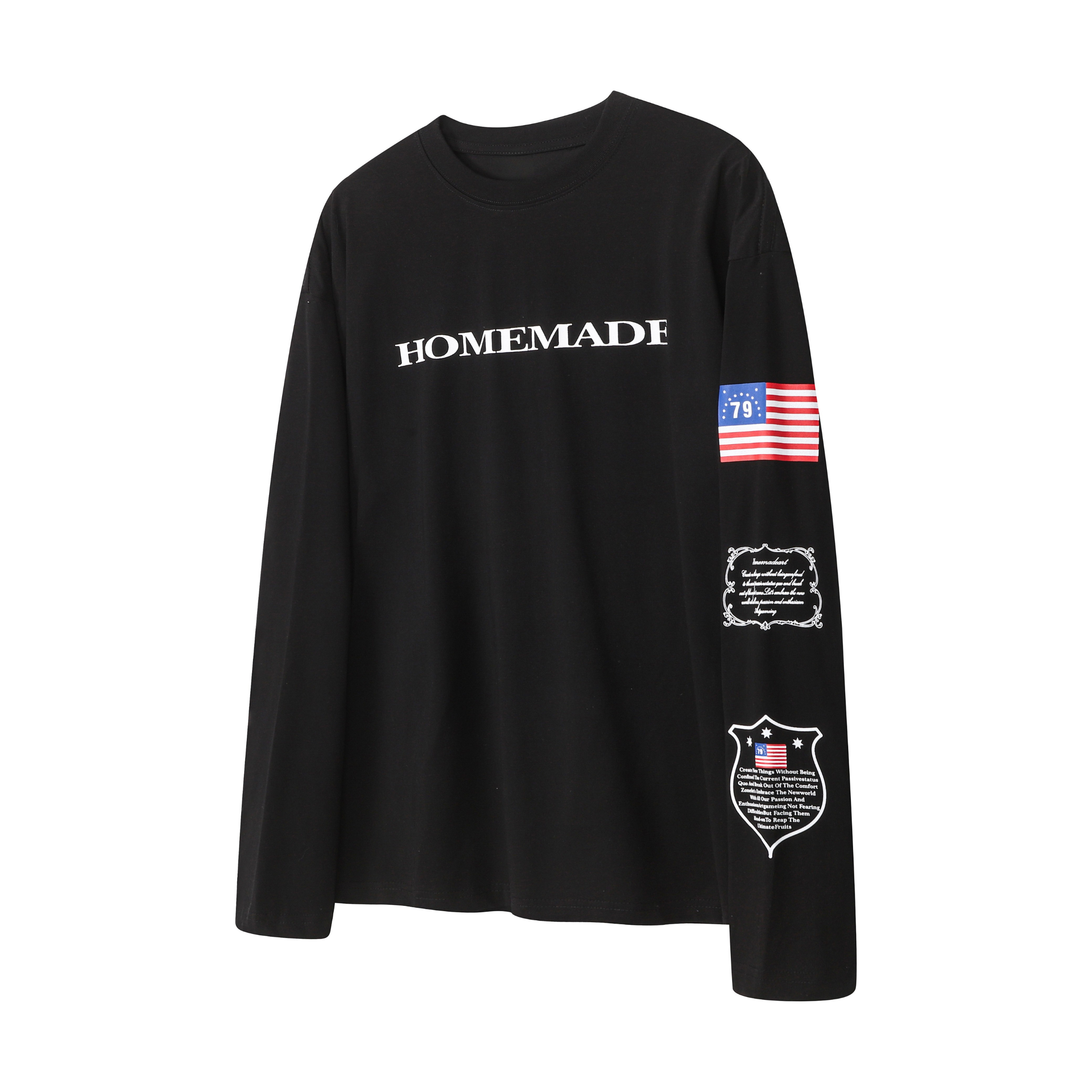 Homemade Flag Graphic Long Sleeve Tee | Oversized Streetwear