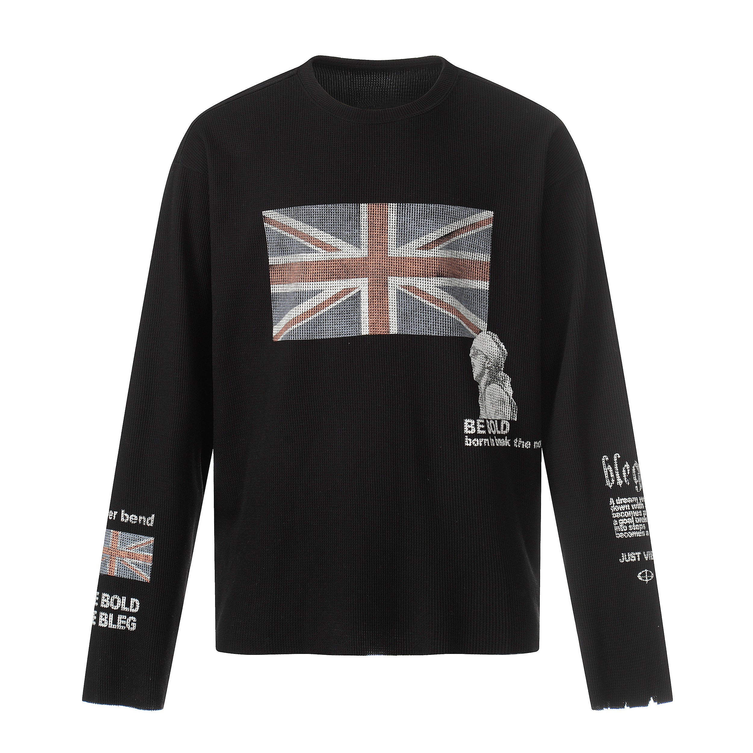 Omirad Union Flag Graphic Long Sleeve Tee | Streetwear Cotton