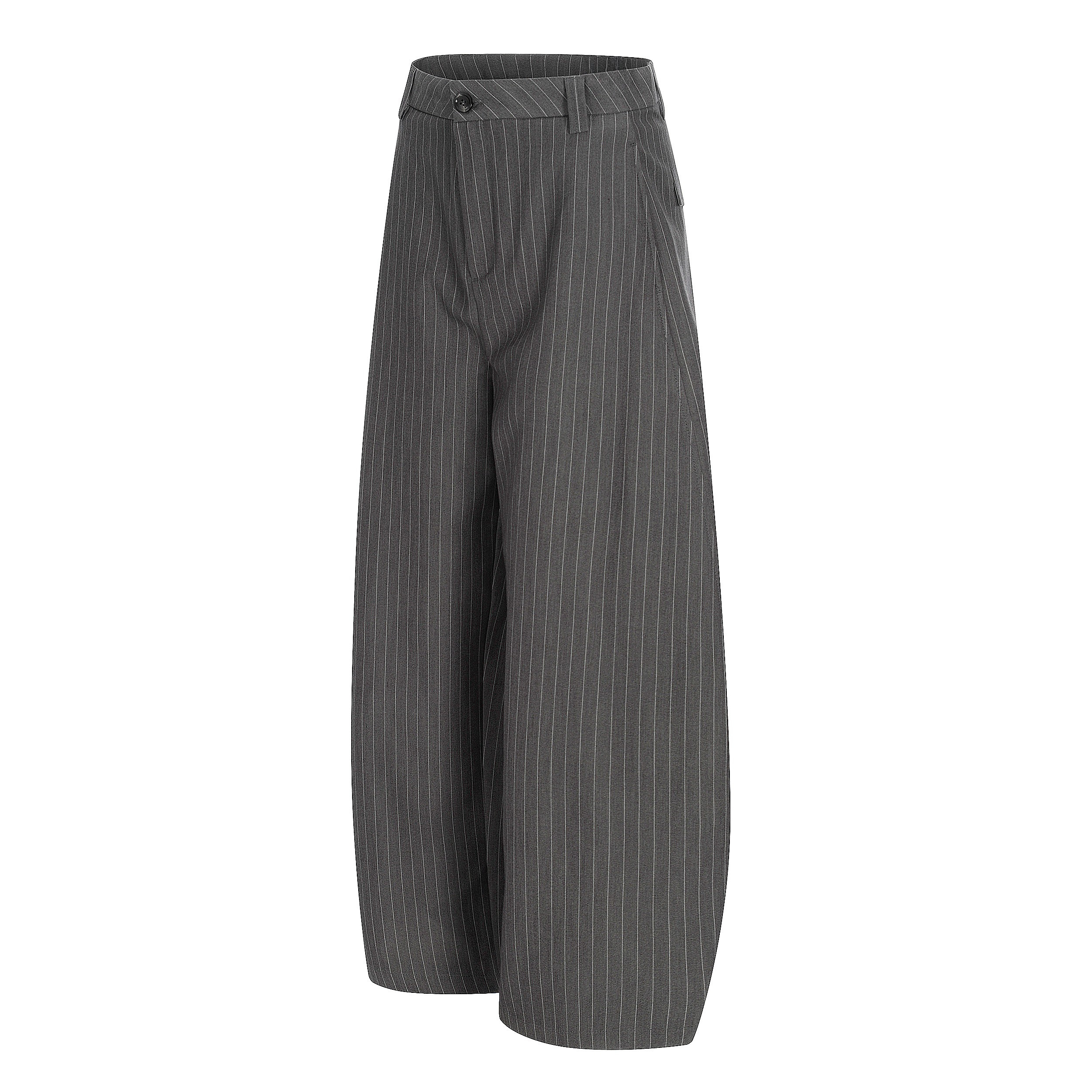 Omirad Pinstripe Wide-Leg Trousers | Grey Tailored Pants