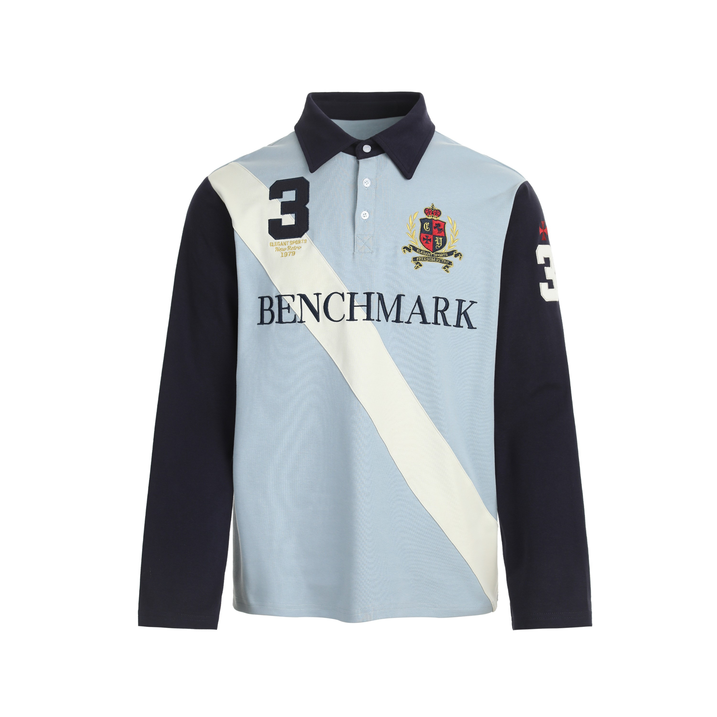 Heritage Diagonal Stripe Long Sleeve Polo Shirt | SEAKOFF