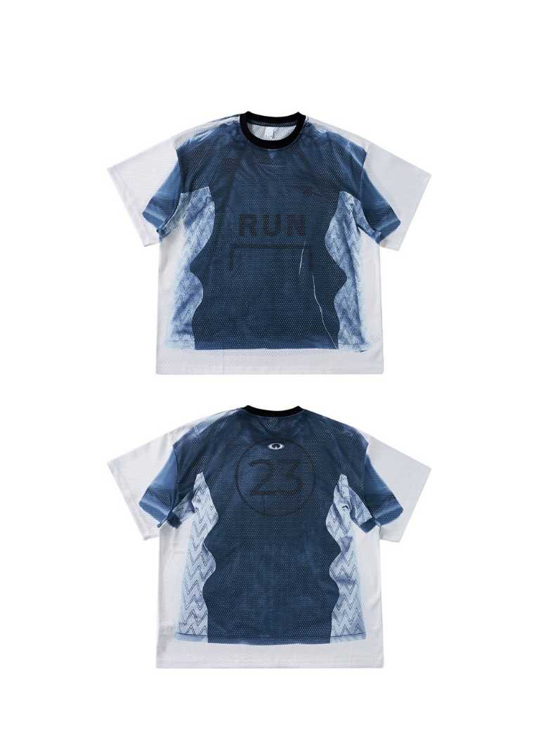 Omirad Run Graphic Mesh Jersey | Streetwear Athletic Tee