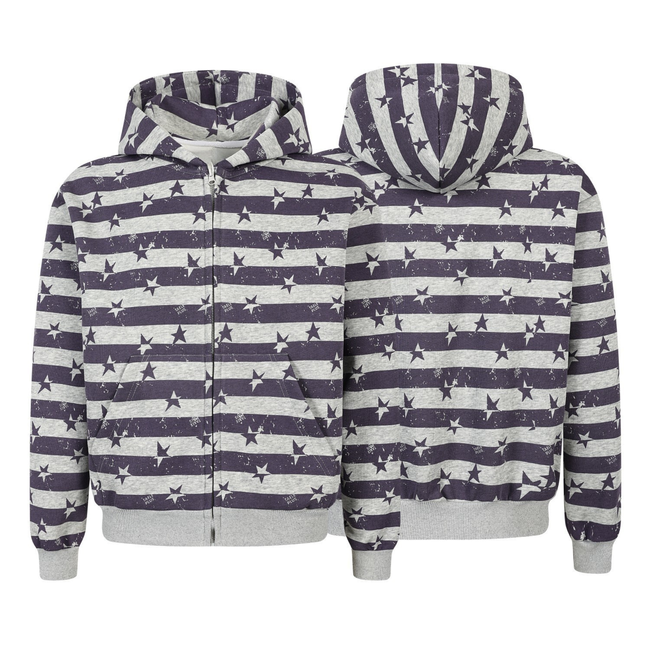 Stars & Stripes Zip-Up Graphic Hoodie | Vintage Streetwear