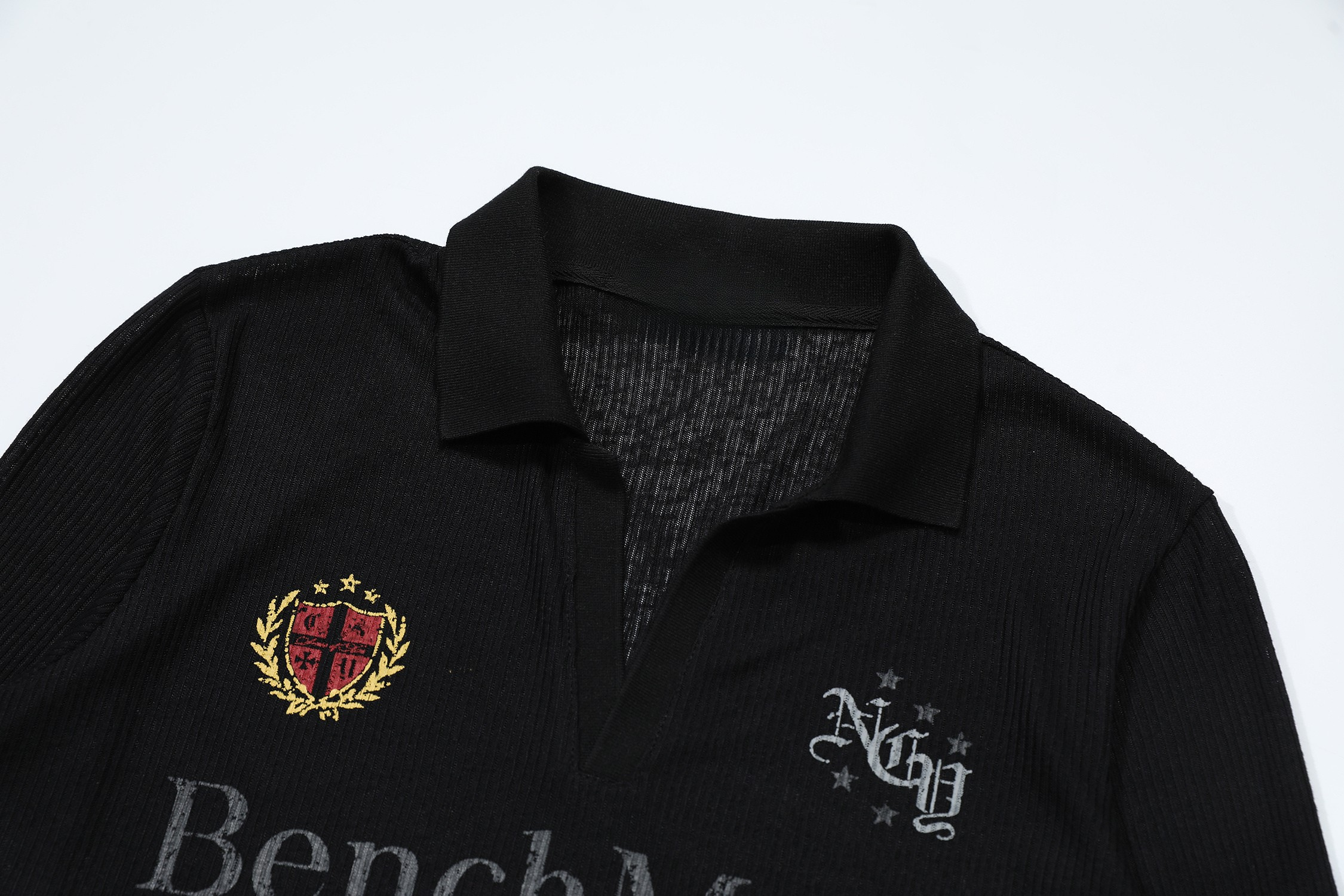 Omirad BenchMarK Long Sleeve Mesh Polo | Collegiate Streetwear