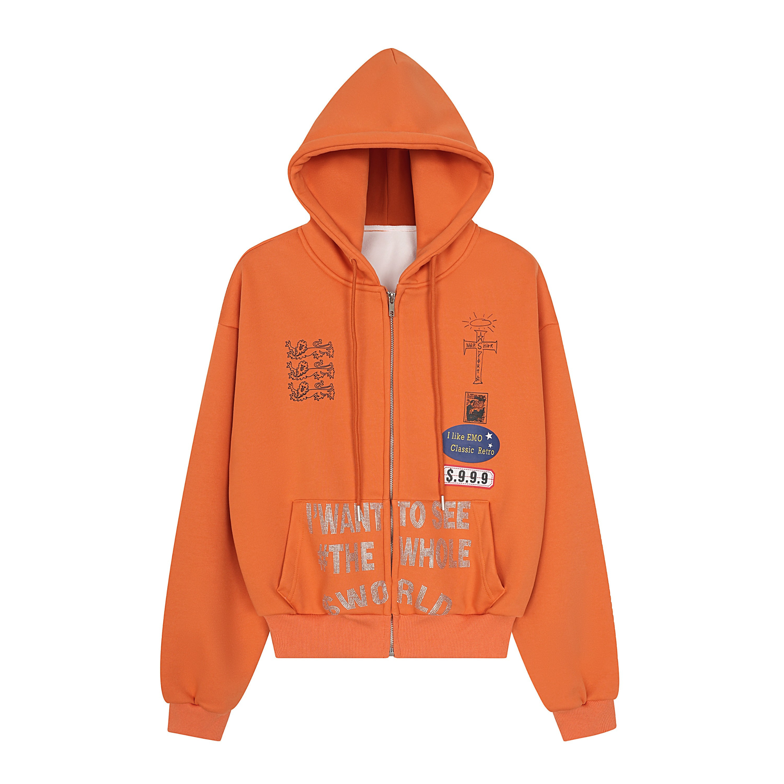 Omirad "See The Whole World" Graphic Zip-Up Hoodie
