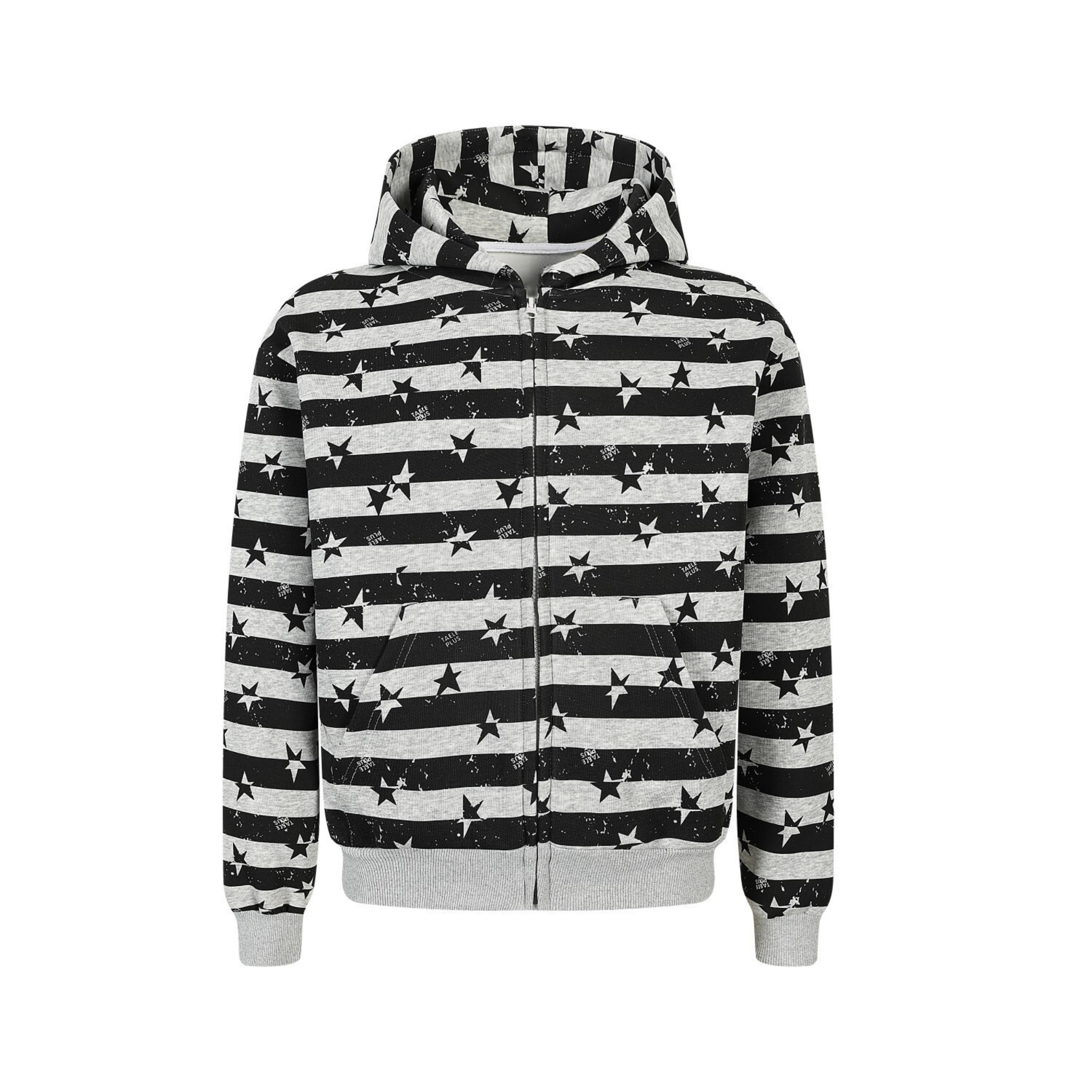 Stars & Stripes Zip-Up Graphic Hoodie | Vintage Streetwear