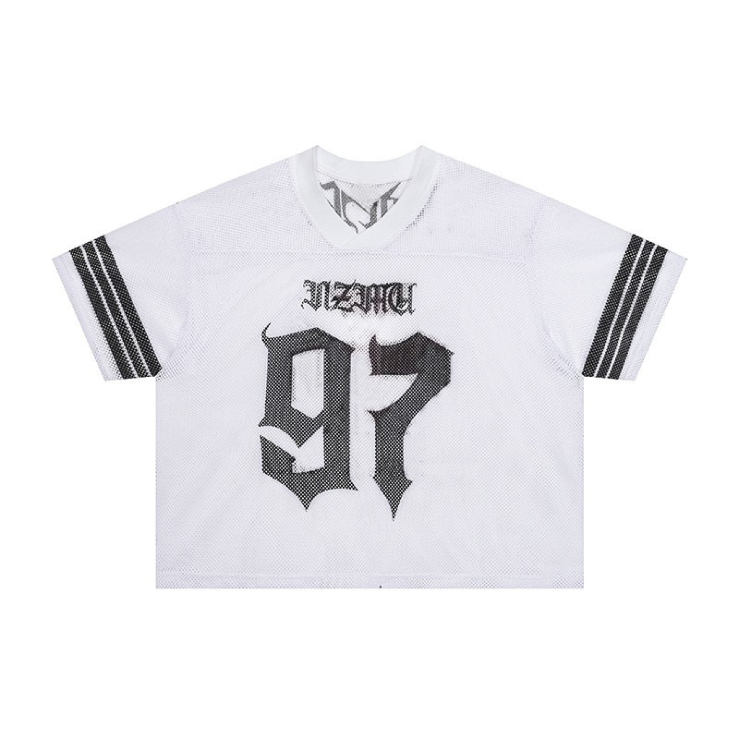 Gothic Cross Mesh Football Jersey | Number 97 Street Style