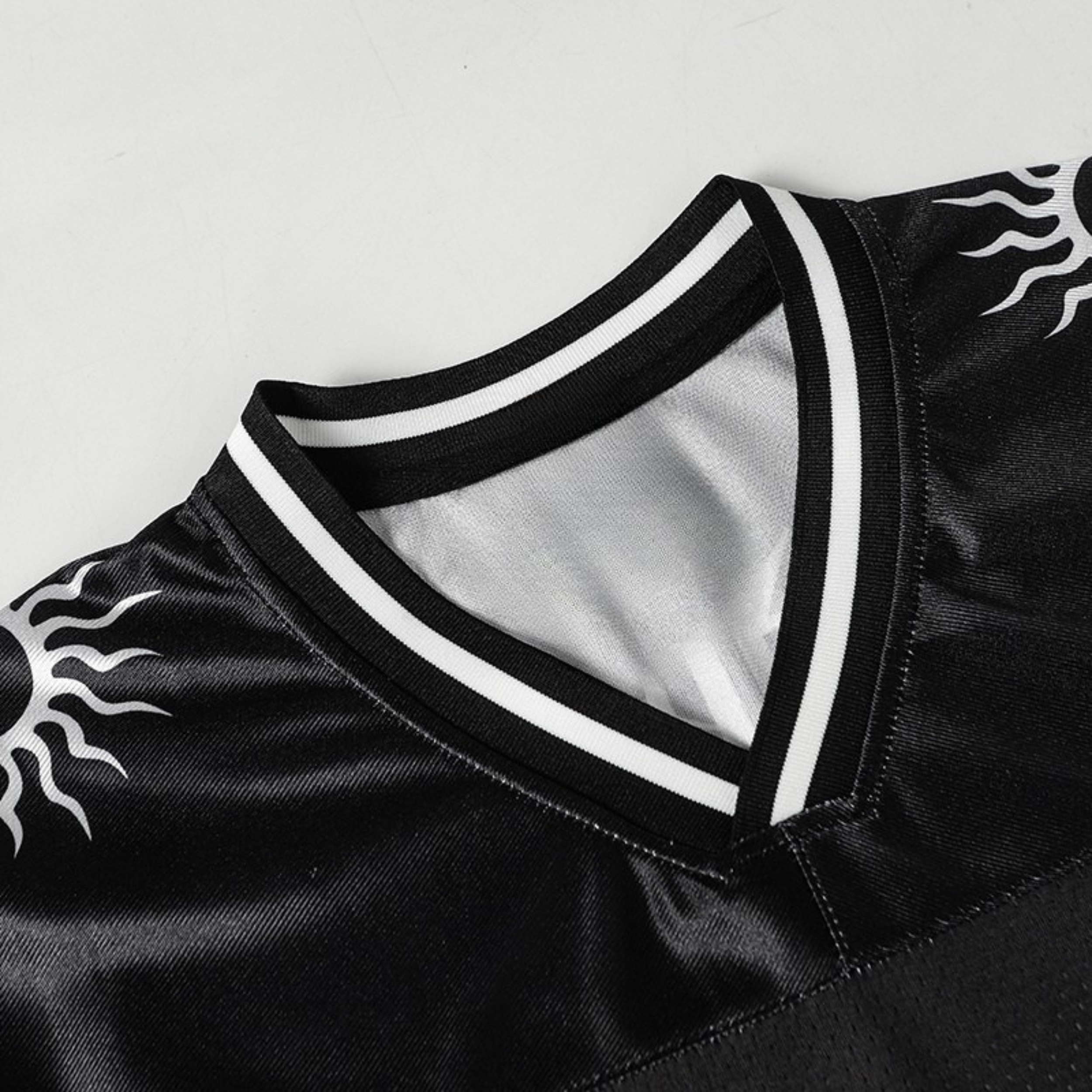 Solar Emblem Graphic Football Jersey | Street Style Mesh Top