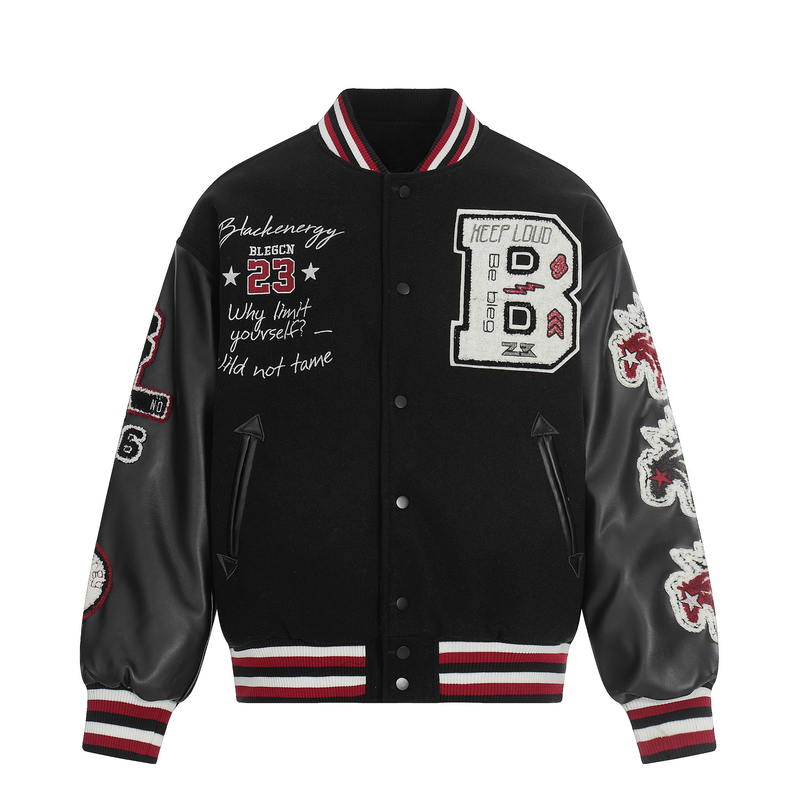 Wild at Heart Embroidered Varsity Jacket | Streetwear Bomber