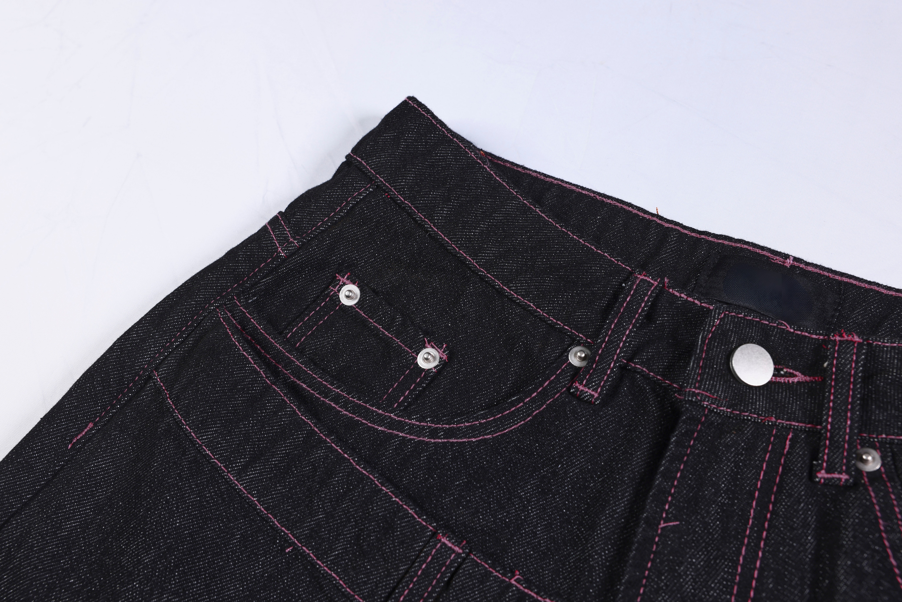 RHNDE Double Waist Star Embroidery Wide-Leg Denim Pants