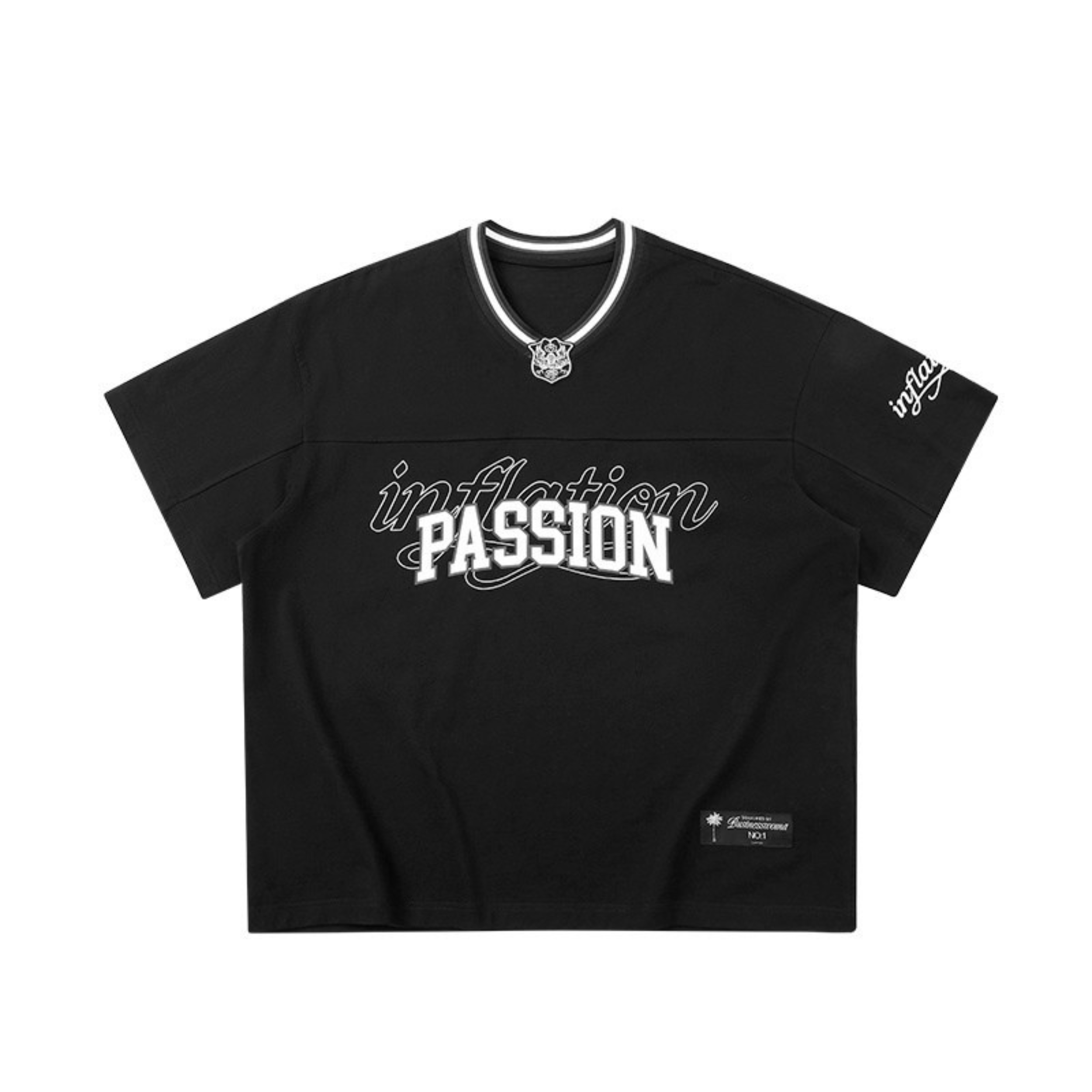 Inflation Passion Graphic V-Neck Tee | Varsity Streetwear