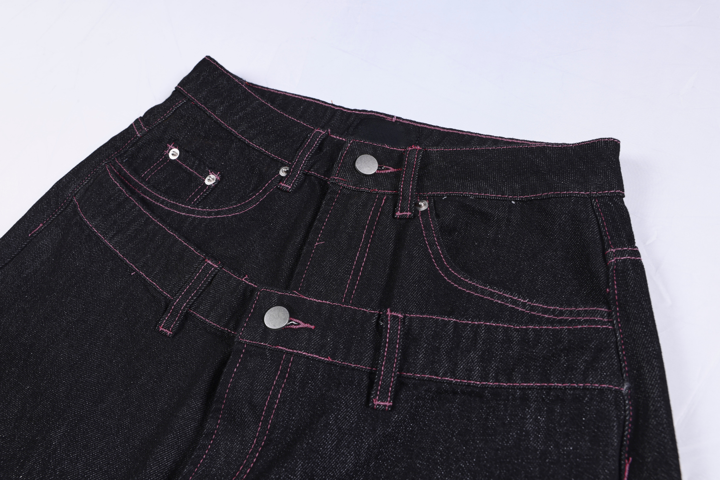 RHNDE Double Waist Star Embroidery Wide-Leg Denim Pants